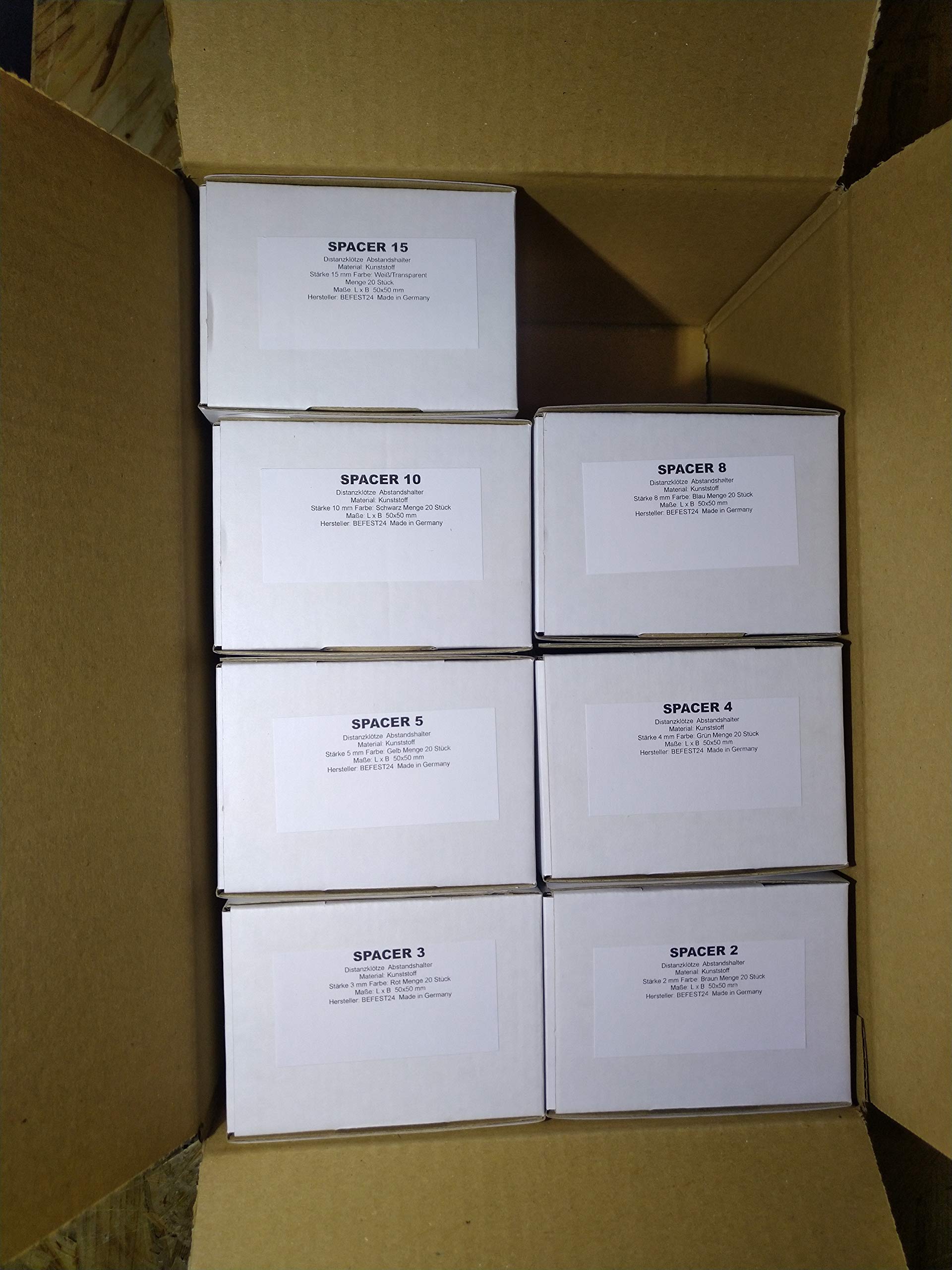 BEFEST24 Distanzklötze Set 70-tlg. - Abstandshalter 2-15mm Für Montage