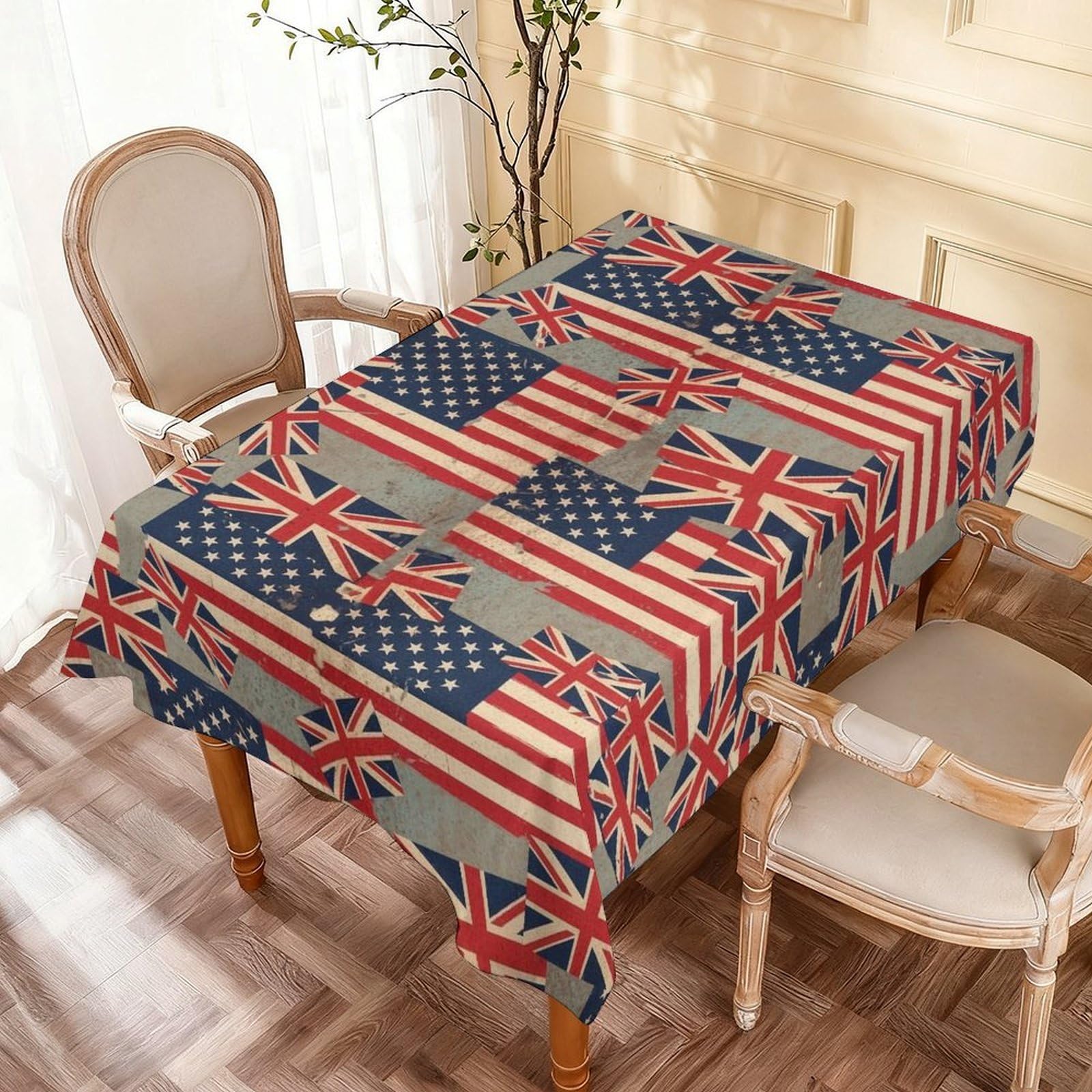Nappe drapeau grunge britannique et américain 137x183cm imperméable
