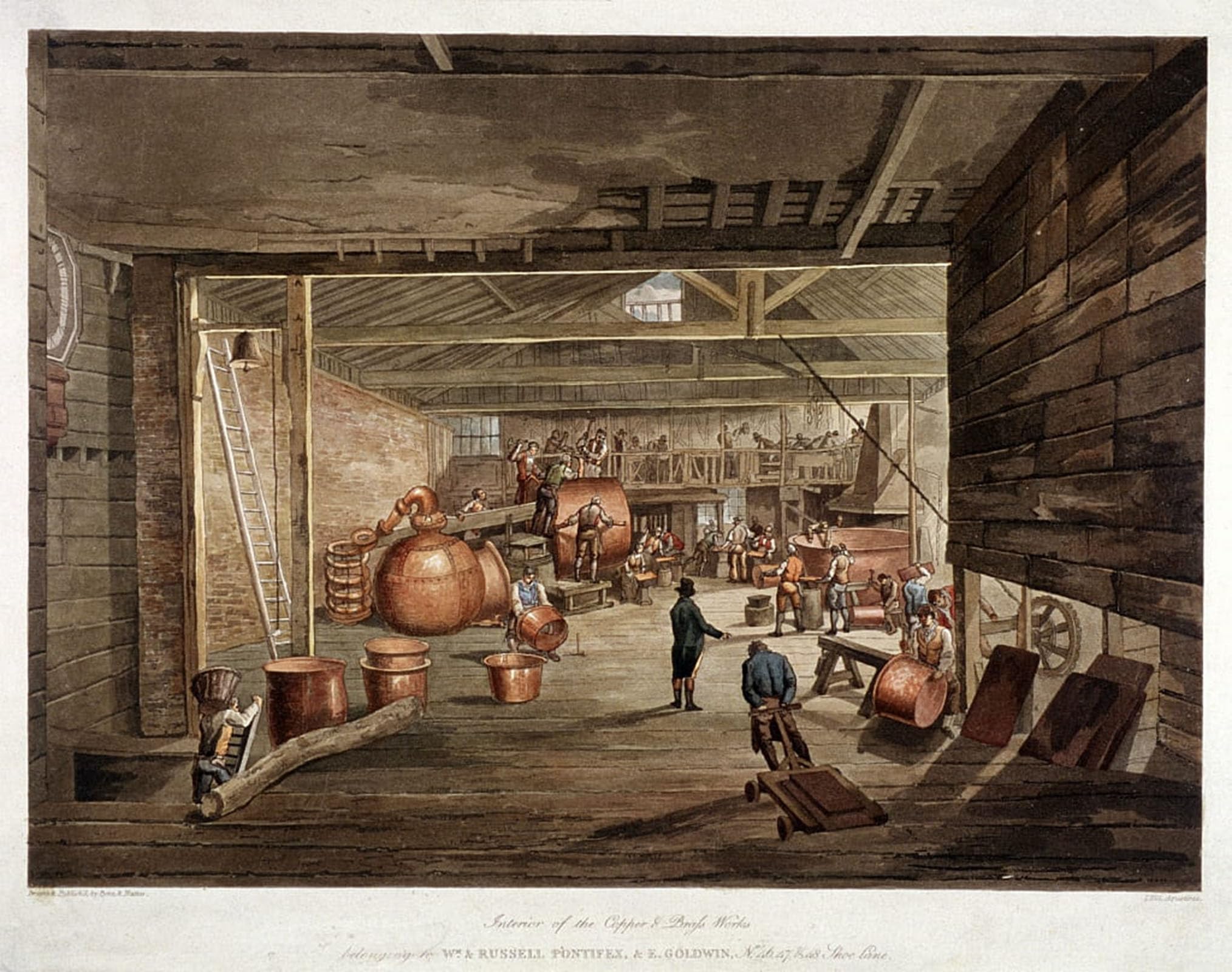 SERENDIPITP Retro Picture Poster Wall Art Pictures Painting Shoe Lane London by William Henry Pyne Wall Art Canvas Print for Wall Decor 60x90cm