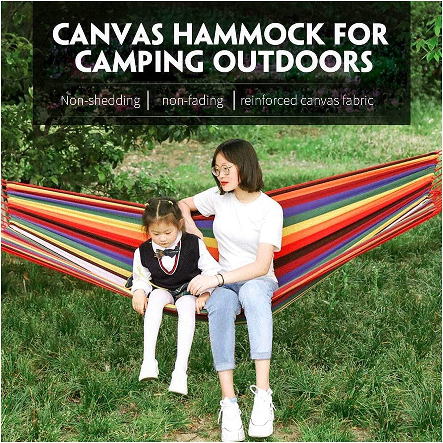 Hamak Ultralekki, Hammock Hamak Kempingowy Wiszący Podwójny Fotel Bujany Dla Dorosłych Podróż Camping Łóżko Do Spania Meble Ogrodowe na Kemping, na Zewnątrz