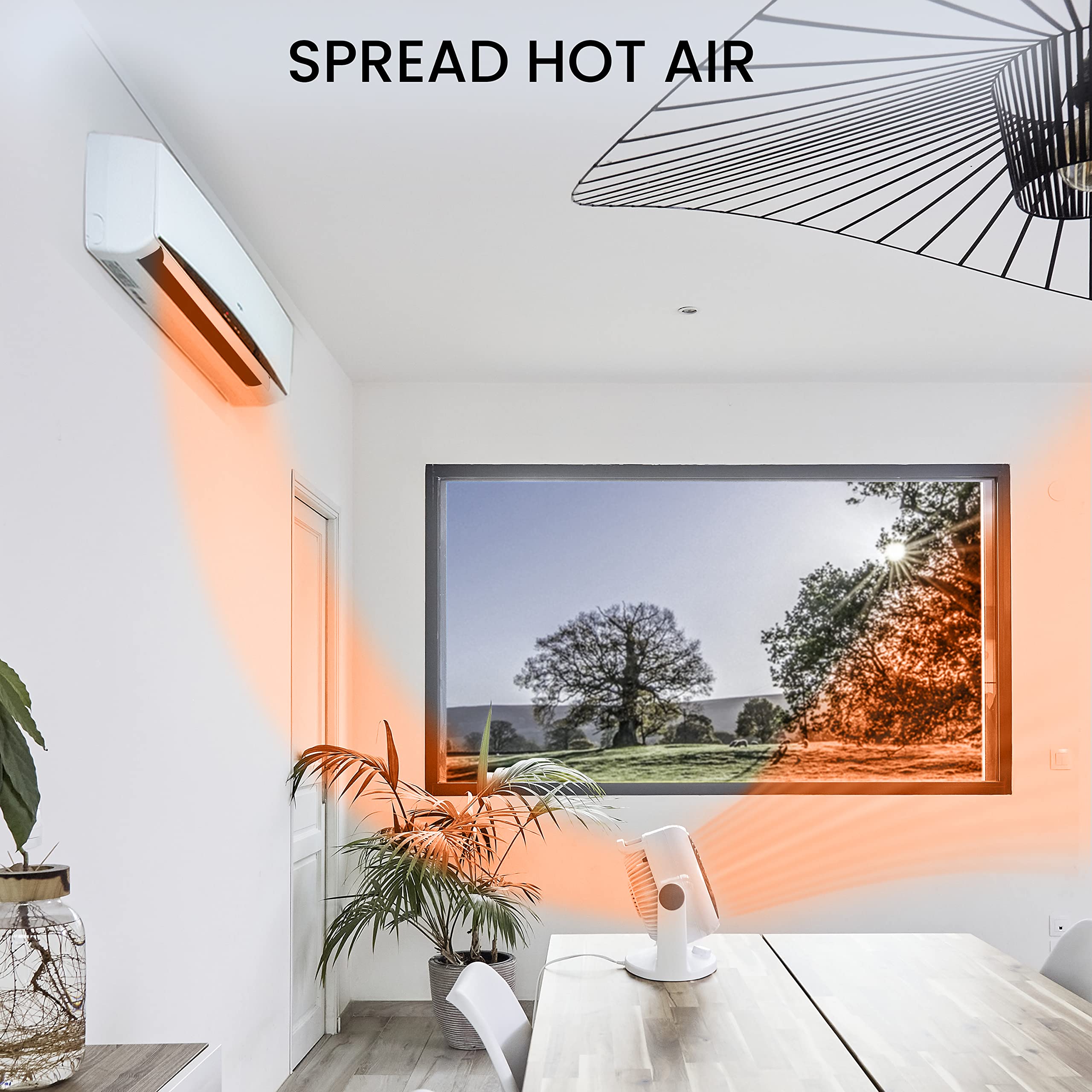 Iris Ohyama, Woozoo HD18N - Ventilador de escritorio silencioso (plástico, 34 W, 23 m², 29 x 19 x 31 cm), color blanco