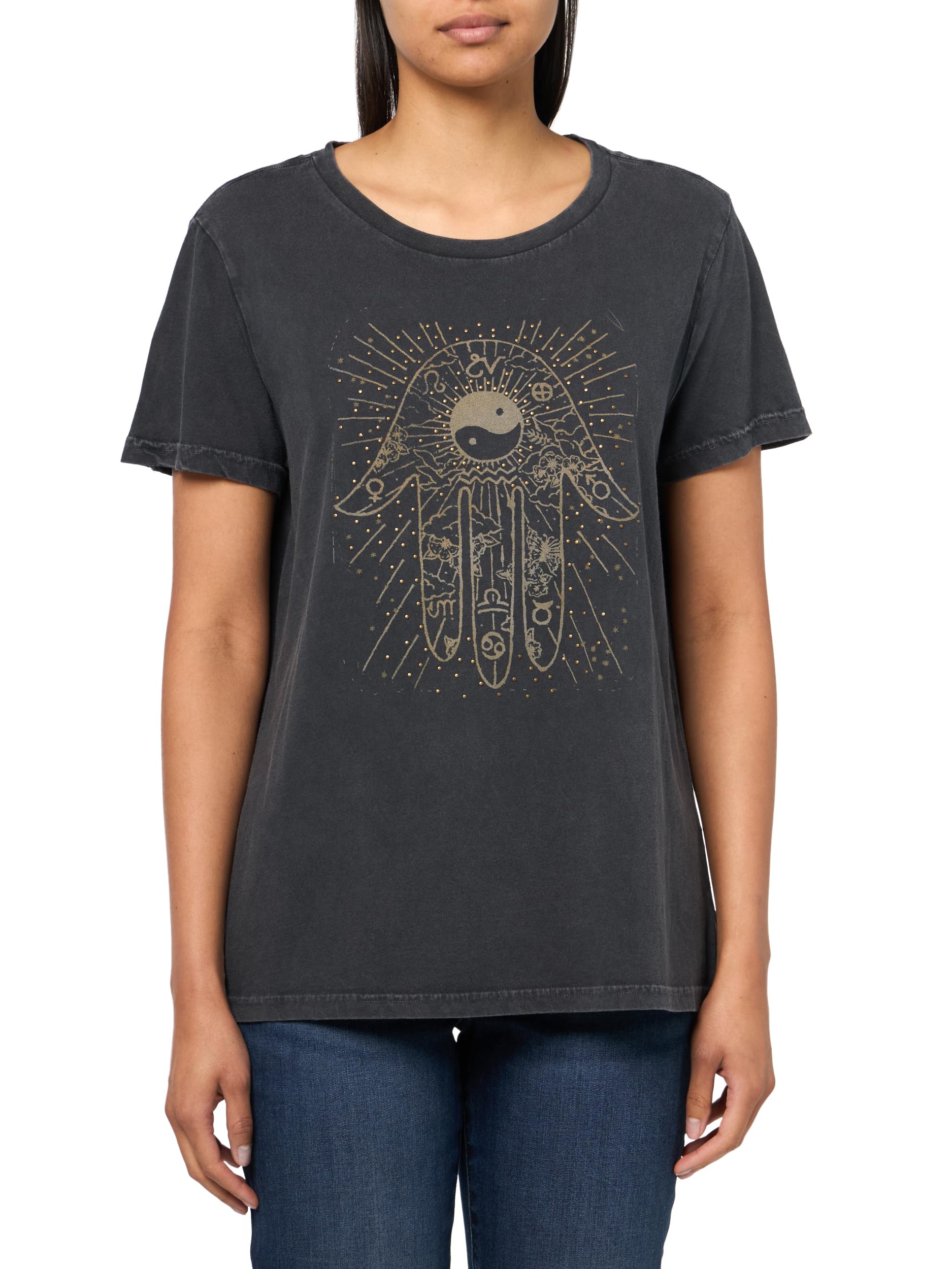 Lucky Brand Women's Embellished Hamsa Classic Crew