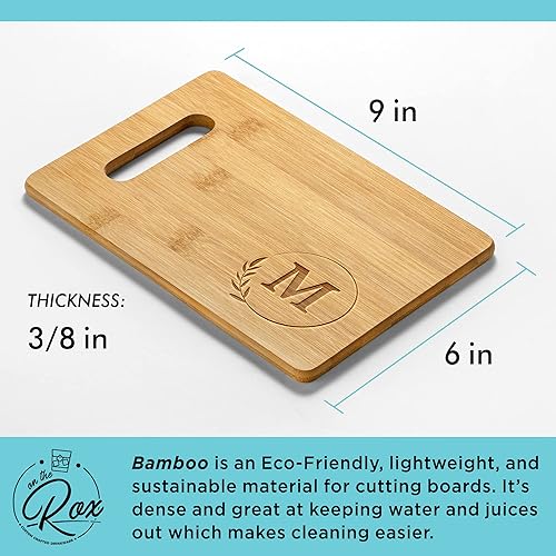 Vista 182 de Tablas de cortar personalizadas – Tabla de cortar pequeña con grabado con monograma (F) – Tabla de cortar de bambú personalizada de 9 x 6 pulgadas