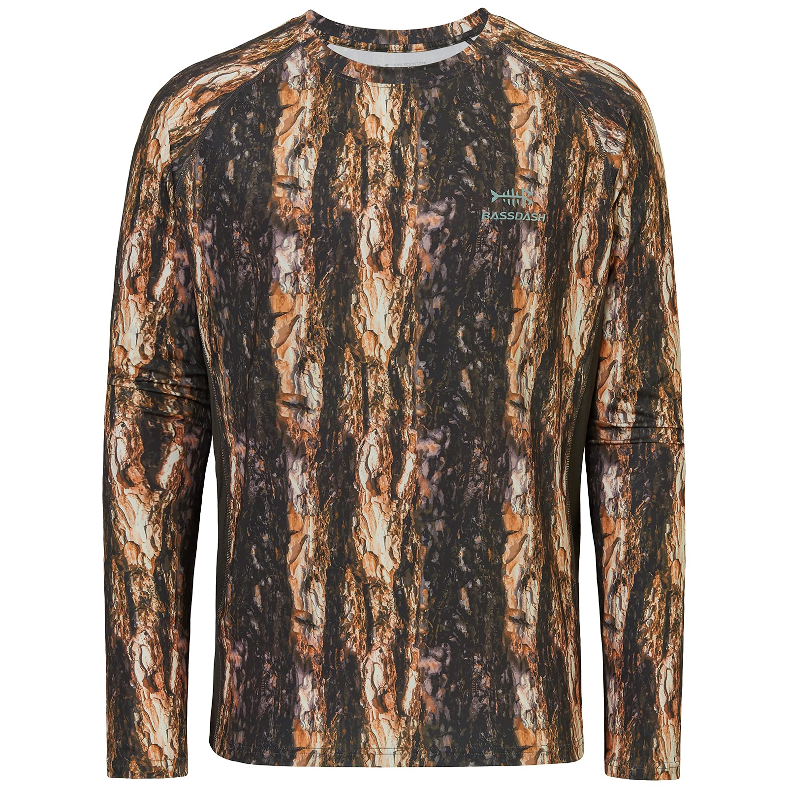 BASSDASH FS13M - Camiseta de manga larga para hombre, diseño de camuflaje, Tree Trunk, 4X-Large