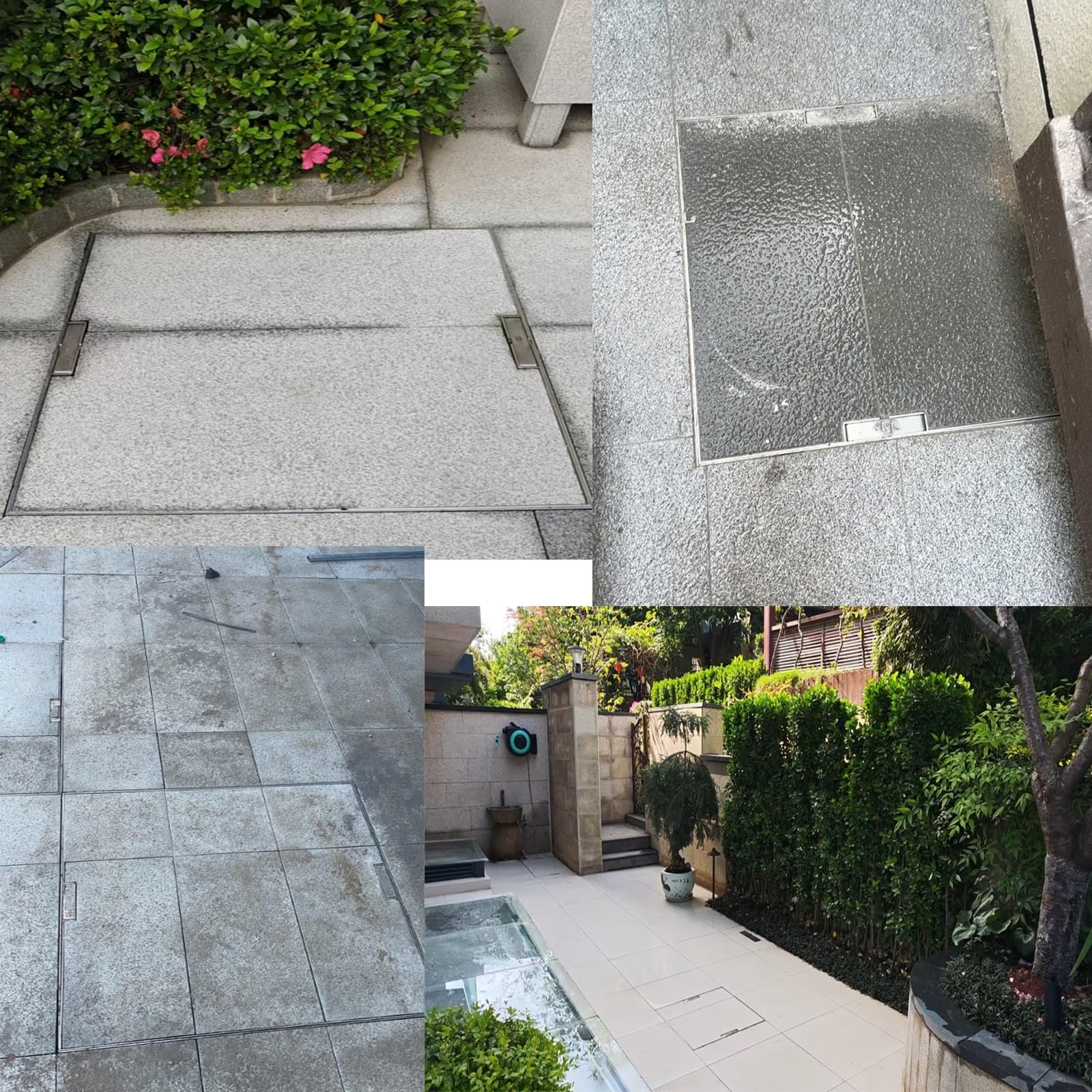 Cubierta para tanque séptico de acero inoxidable, cubierta cuadrada empotrada con diseño invisible incrustado para patio y entrada, duradera de 50 x 50 cm / 20x20in para pavimento