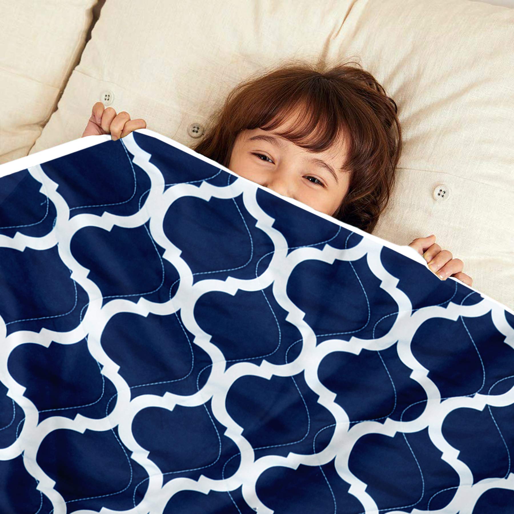 Divine Casa 120 GSM Microfiber Reversible Kids Single Bed Comforter | Ultra-Soft Toddler Blanket | Lightweight & Cozy | All-Season Bedding for Babies & Kids | 135 x 100 cm, Deep Blue