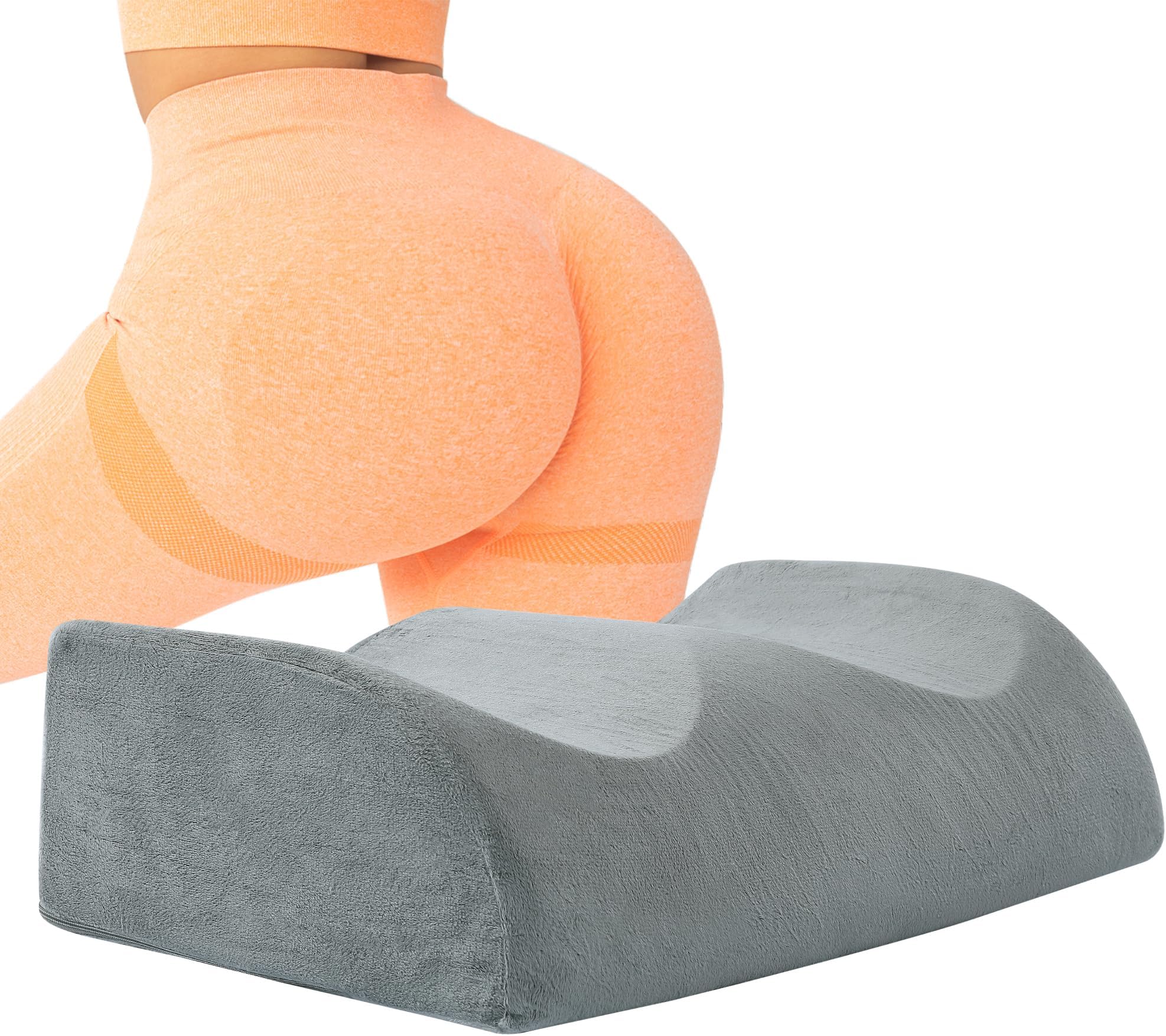 HOMBYS Extra Large BBL Pillow After Surgery for Butt 18"x11"x5", High Density Foam Butt Pillows for Sitting After Surgery, Durable BBL Recovery Pillow for Car Seats, Office and Home Chairs（Gray）