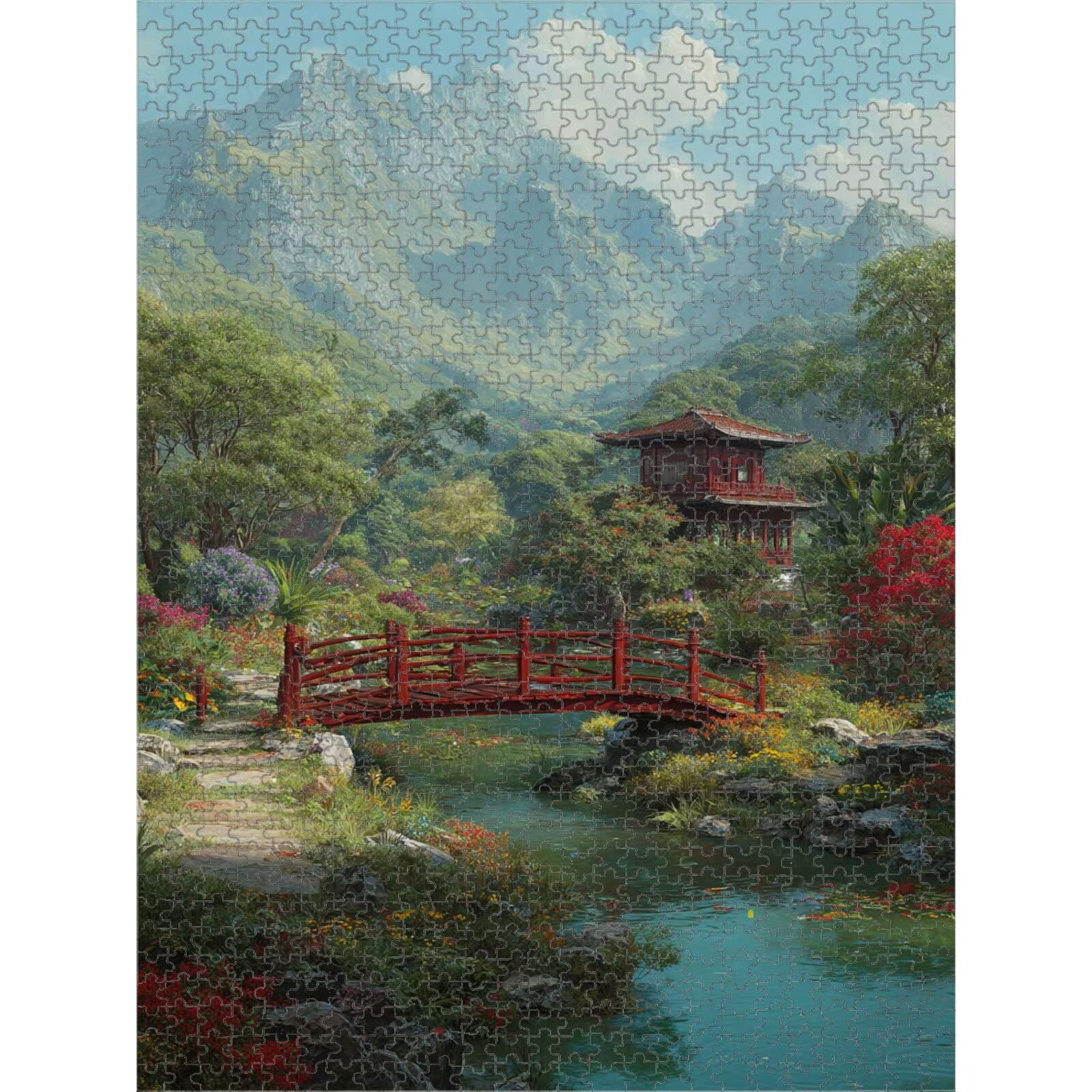 1000 Pièces Puzzle Adulte Paysage & Pont Puzzle en Bois Robuste 1T#1923 | Puzzle en Bois, Découpe de Précision, Encres aux Couleurs Vives, Loisir Relaxant, Décoration Intérieure, Cadeau, 50x75cm