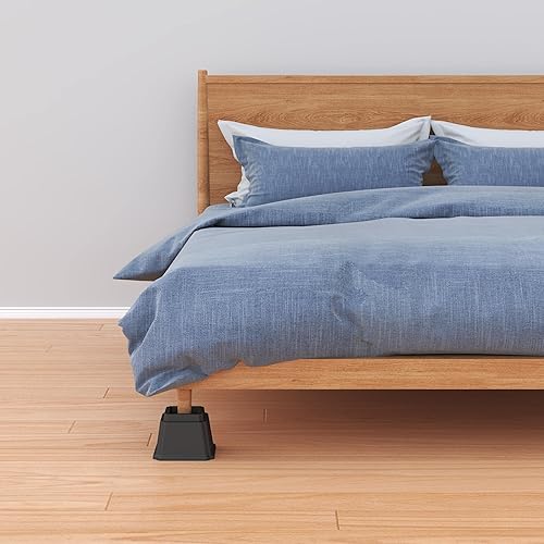 Miniatura 8 de Whynonap Juego de 9 elevadores de cama de 2 pulgadas, elevadores de cama resistentes para marco de cama, paquete de 9 elevadores de hasta 2000