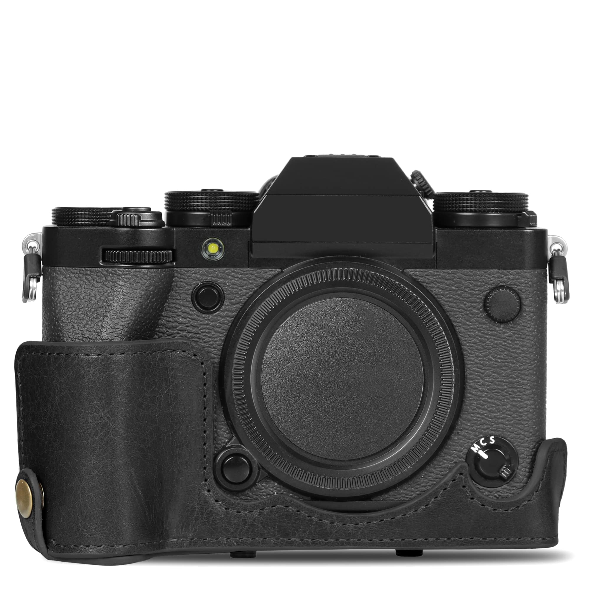 MegaGear Ever Ready Genuine Leather Camera Case Compatible with Fujifilm X-T5 (16-80mm)(Noir)