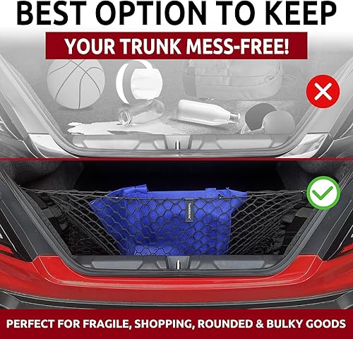 Miniatura 5 de Red de carga elástica para maletero para Subaru WRX Impreza WRX STI 2015-2024  Organizadores y almacenamiento de maletero de primera calidad  El