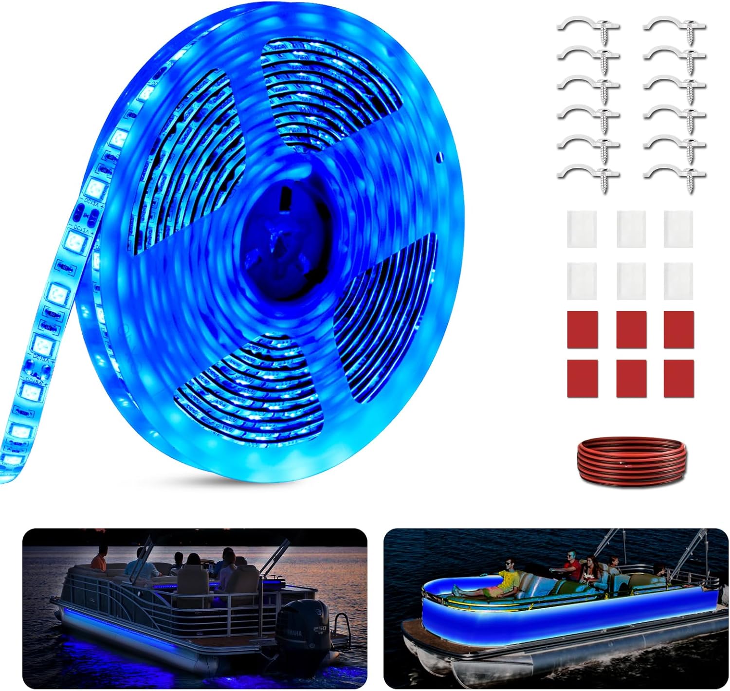 JUIOHAKY 20FT Marine LED Strip Lights for Pontoon, Boat LED