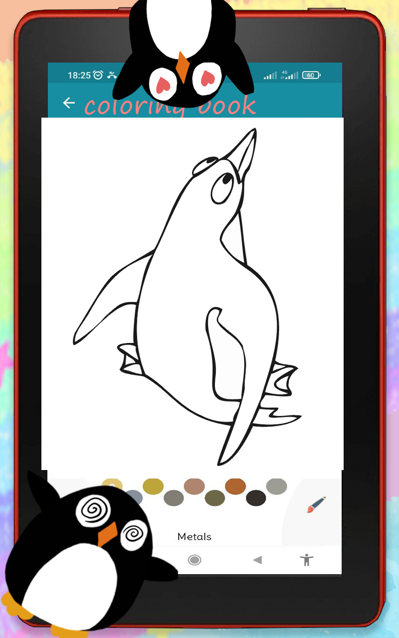Penguin Coloring Pages: Cute Coloring Book Game For Kids & Children ...