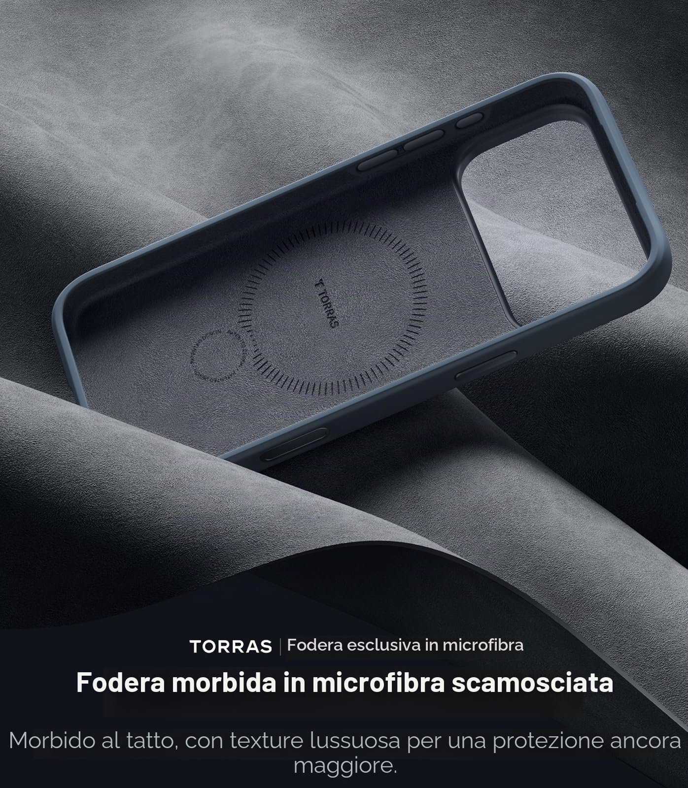TORRAS Ostand Q3 - Custodia protettiva in silicone per iPhone 17 Pro Max, con supporto magnetico a 360°, con protezione per tasti della fotocamera per iPhone 17 Pro Max, con assorbimento degli urti