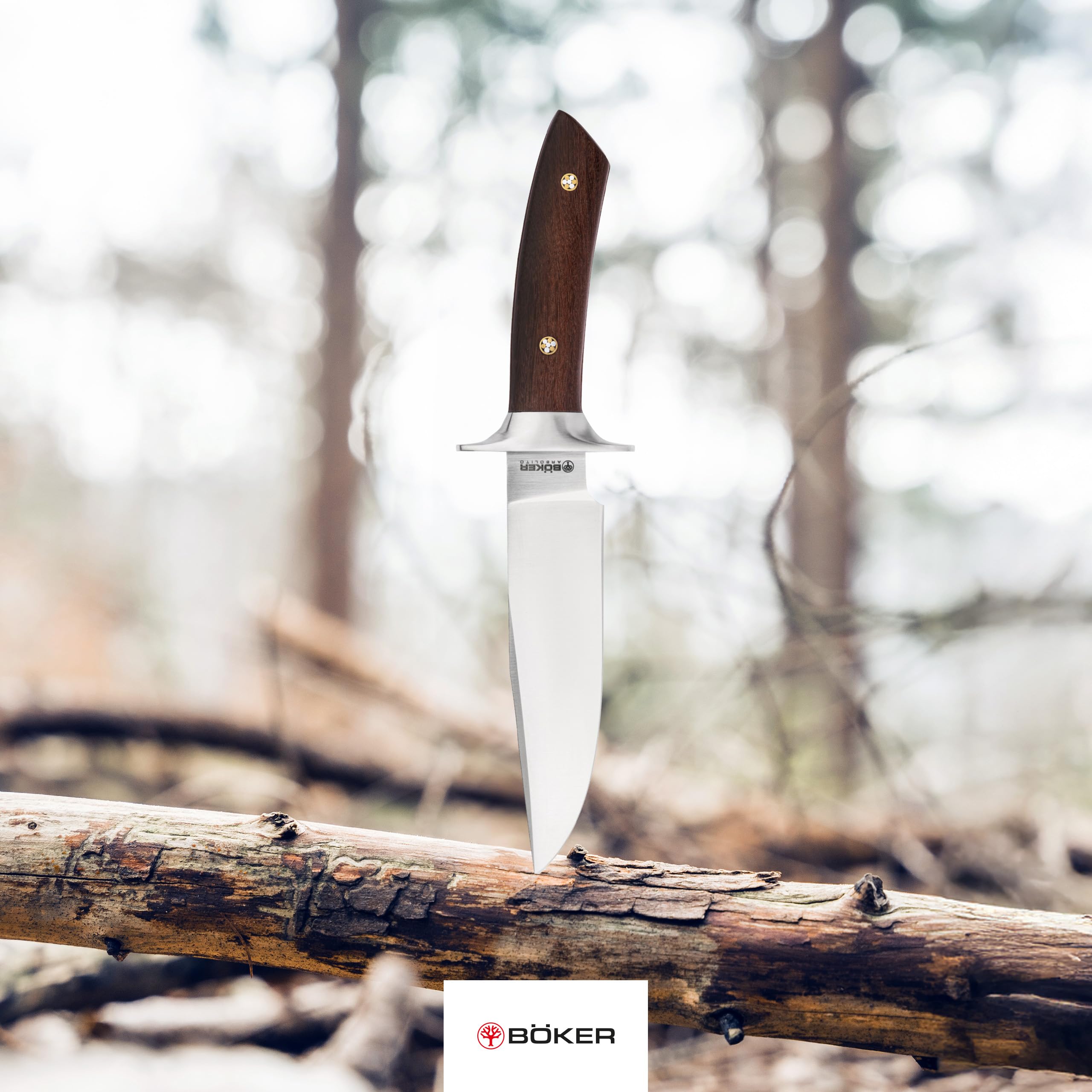 BÖKER ARGENTINIA® Torito GX - klassisches Jagdmesser mit feststehender Klinge 16,2 cm & Holzgriff - Bushcraft Messer mit Leder-Scheide braun - handgemachtes Profi Full Tang Abfangmesser für Outdoor
