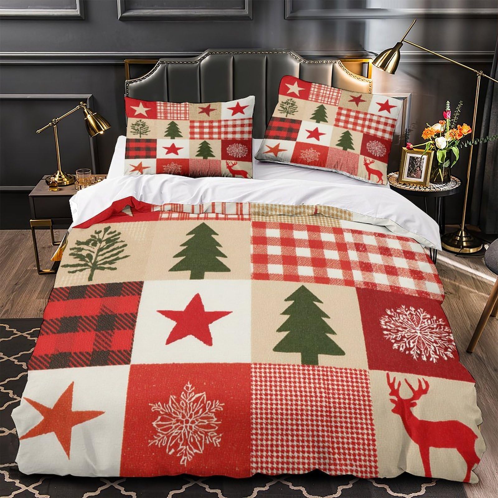 Housse de couette gnomes de Noël pour lit 260x220cm chambre ado