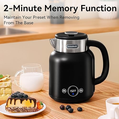 Miniatura 6 de DmofwHi Hervidor eléctrico de 5 presets con control de temperatura con pantalla LED, hervidor de agua caliente eléctrico de acero inoxidable 304,