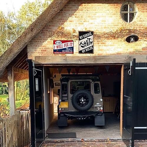 Miniatura 6 de Letrero divertido de garaje para hombre, letrero de metal con texto en inglés "Notice If My Doesn'T Like You", letreros de tienda para taller If I