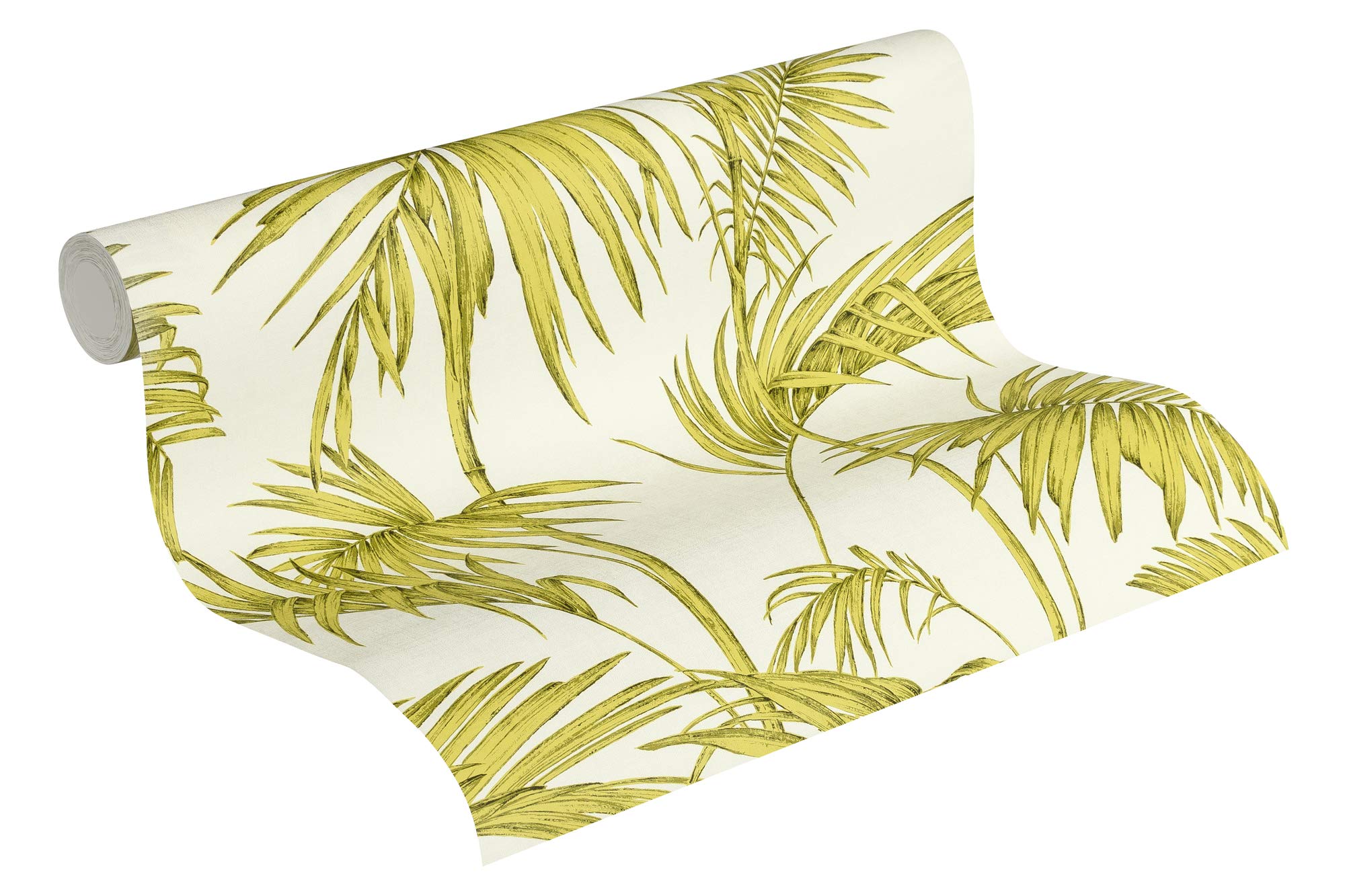 A.s. Création Cream Green Livingwalls Palm Wallpaper Metropolitan Stories Non-Woven Lola - Paris 10.05 M X 0.53 M Green Creme Made In Germany 369194 36919-4
