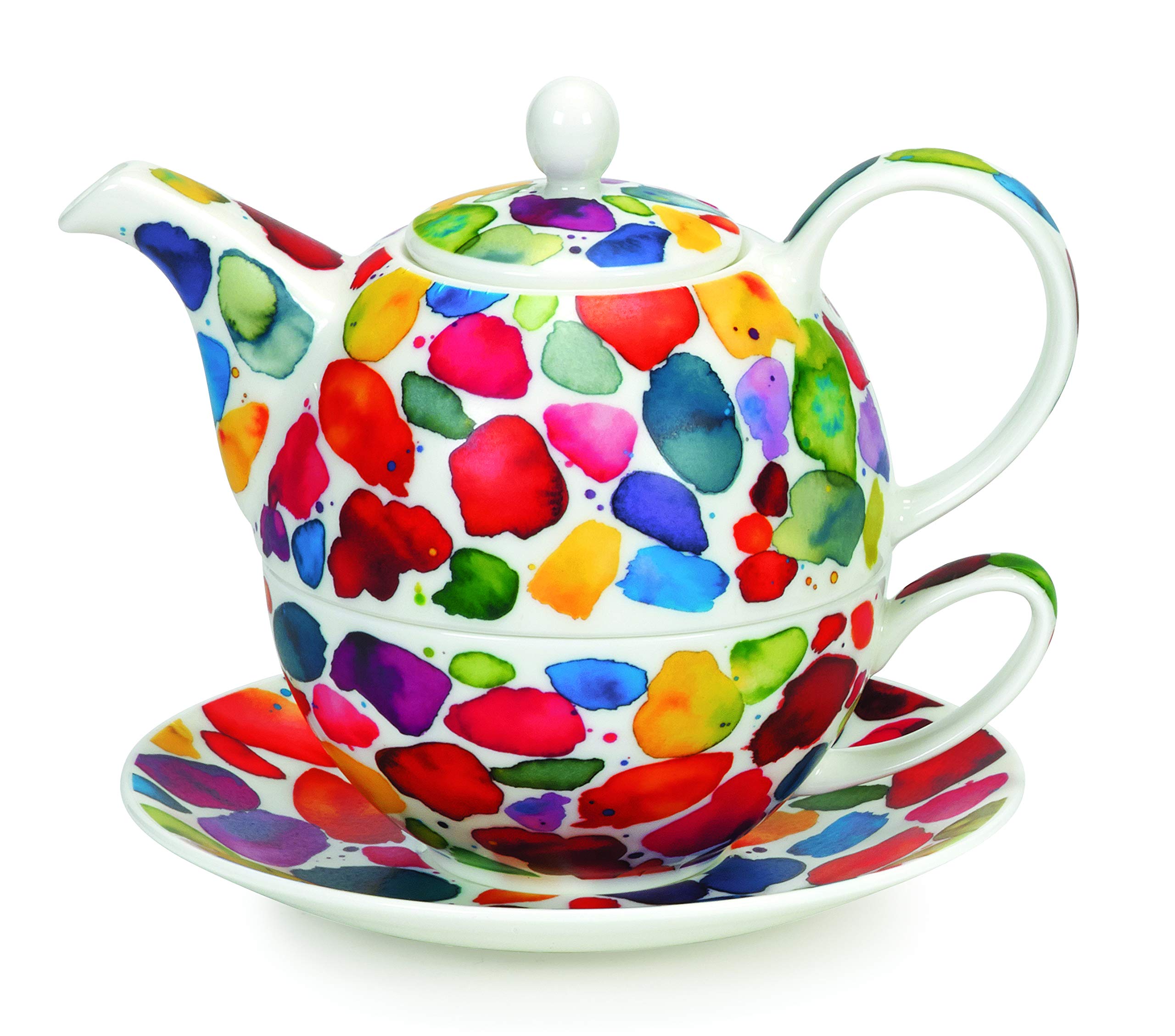 Set de thé Dunoon Blobs service individuel théière tasse porcelaine boîte cadeau originale