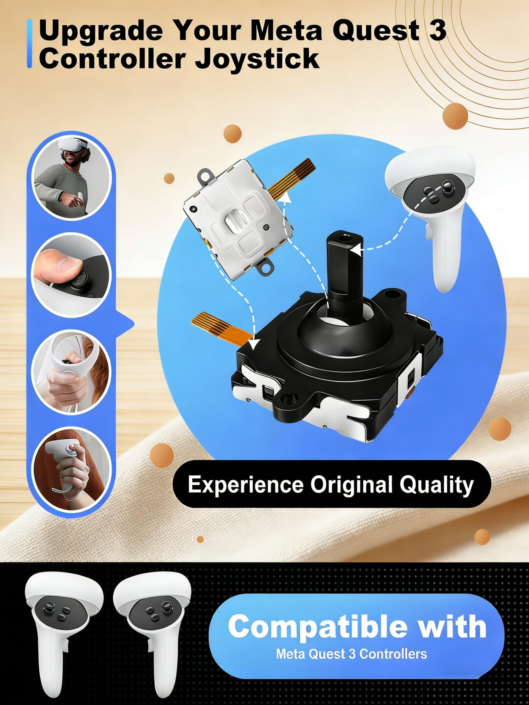 Amazon.co.jp: Meta Quest 3コントローラー用ジョイスティック交換