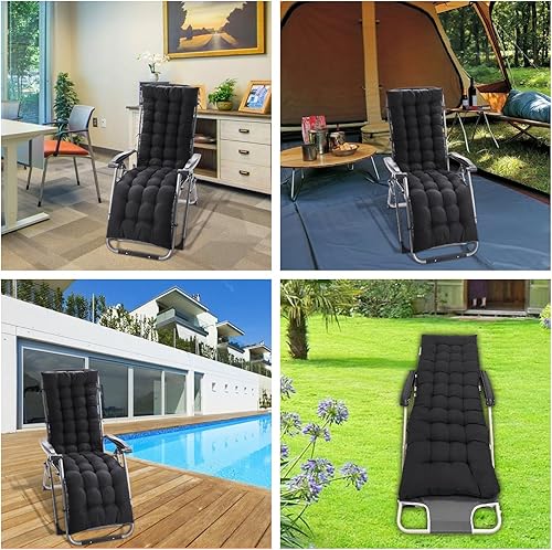 Miniatura 7 de Cojín para silla de patio de 50 pulgadas, cojín acolchado más grueso para tumbona, columpio para silla de gravedad cero para exterior, interior,