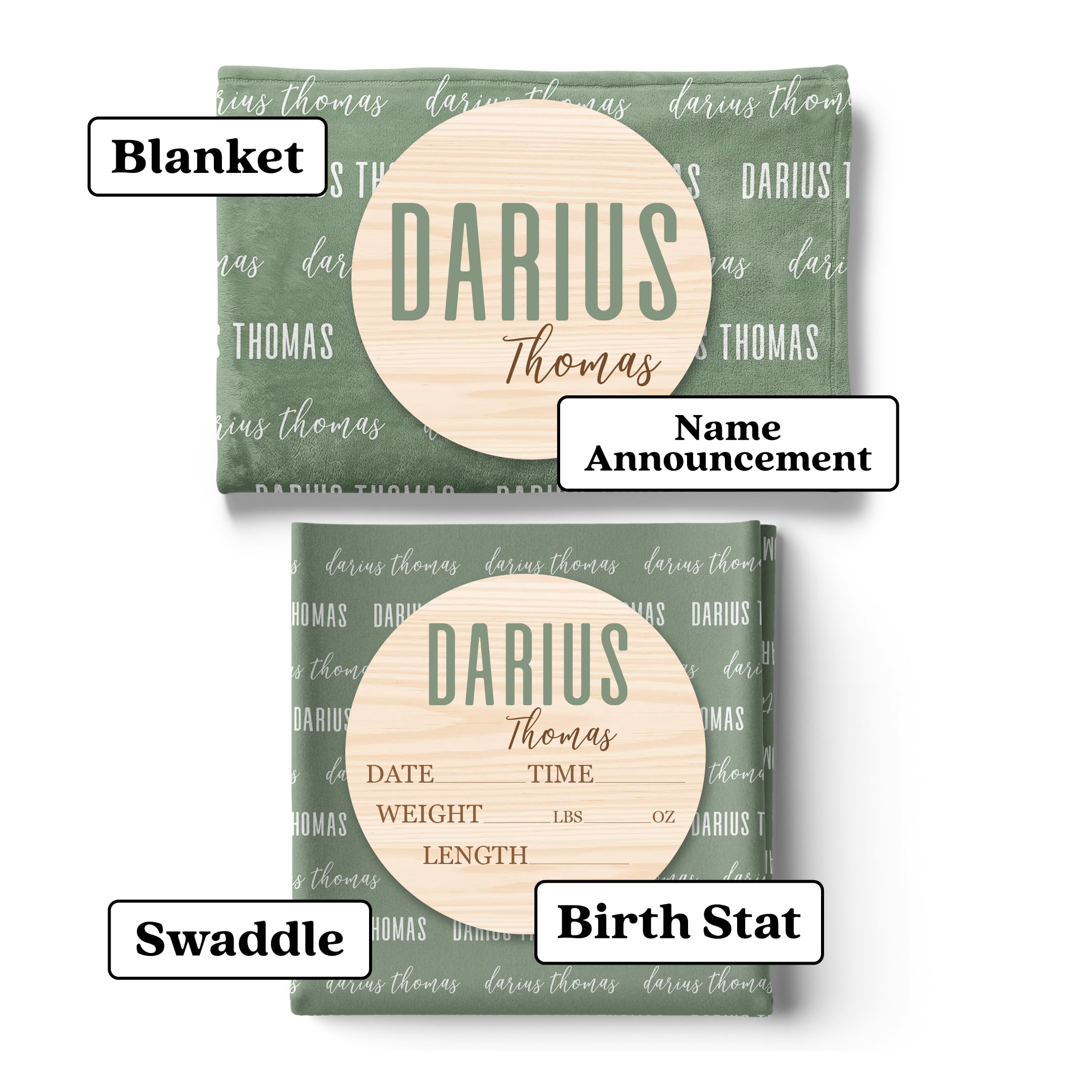 Personalized Baby Swaddle, Baby Name Sign for Hospital, Birth Announcement, Gender Reveal, Swaddles for Newborns, Baby Essentials, Blue Swaddles, (Swaddle Only)