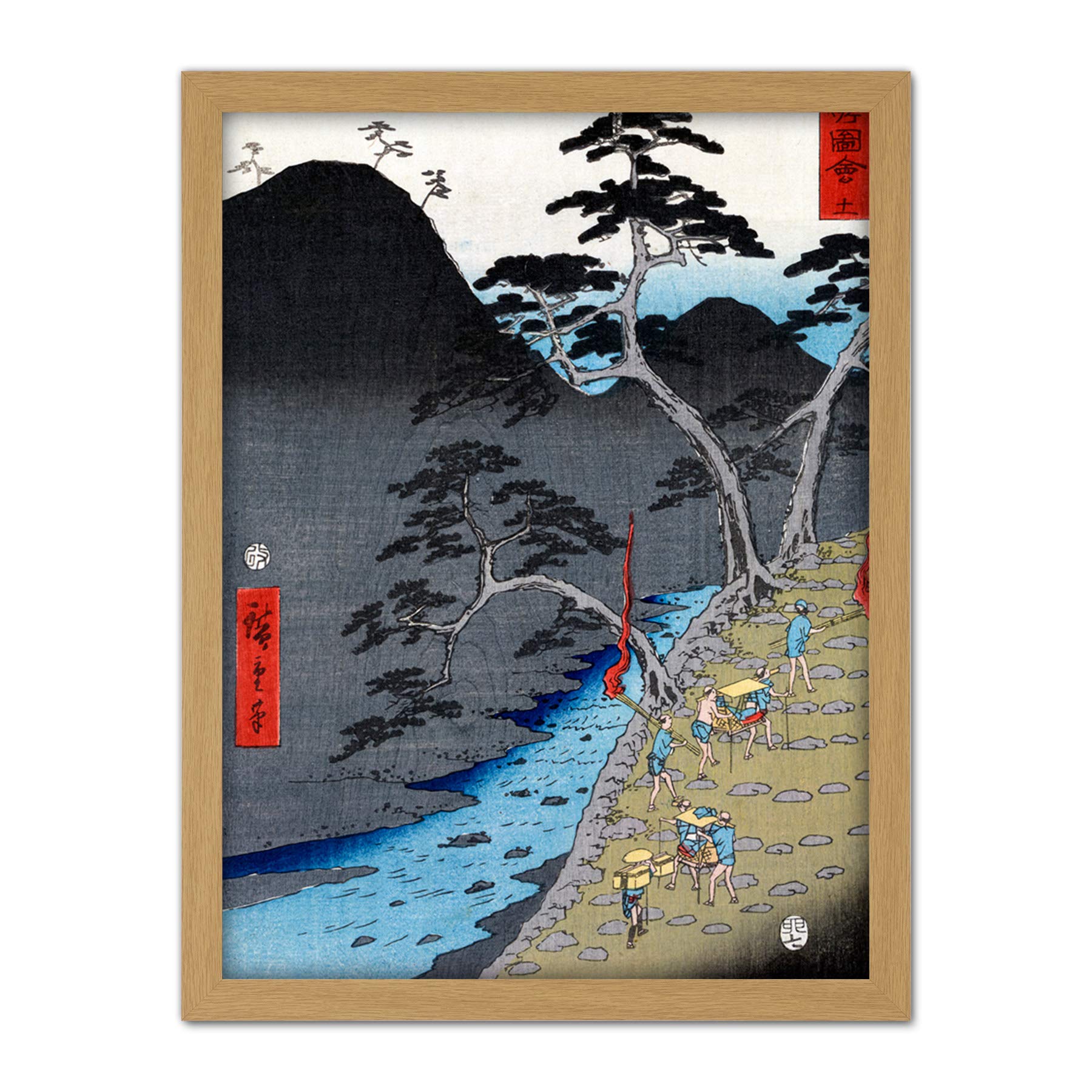 Wee Blue Coo Utagawa Hiroshige Hakone Japan Artwork Framed Wall Art Print 18X24 Inch