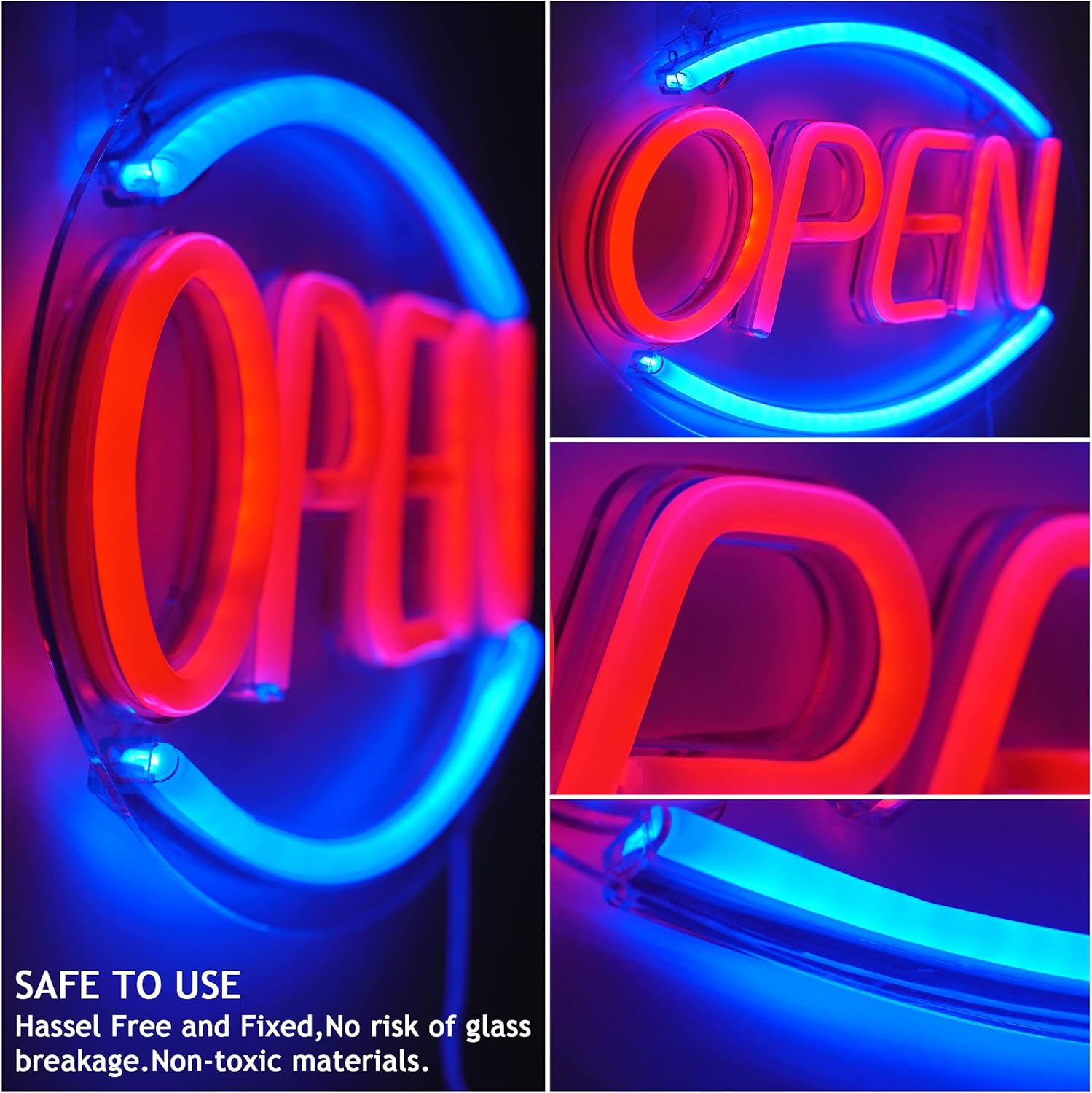 OPEN Neon Signs Light Business Hours Sign USB Powered with Switch Advertising Signboard Electronic Billboard for Cafe Bars Hotel Bookstore Restaurant Bakery Shop Windor Decor18*8.7 inch