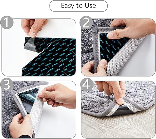 Miniatura 6 de Gealis Almohadillas para alfombras, 9 almohadillas antideslizantes y reutilizables para suelos de madera y duros, tapones de alfombra lavables o