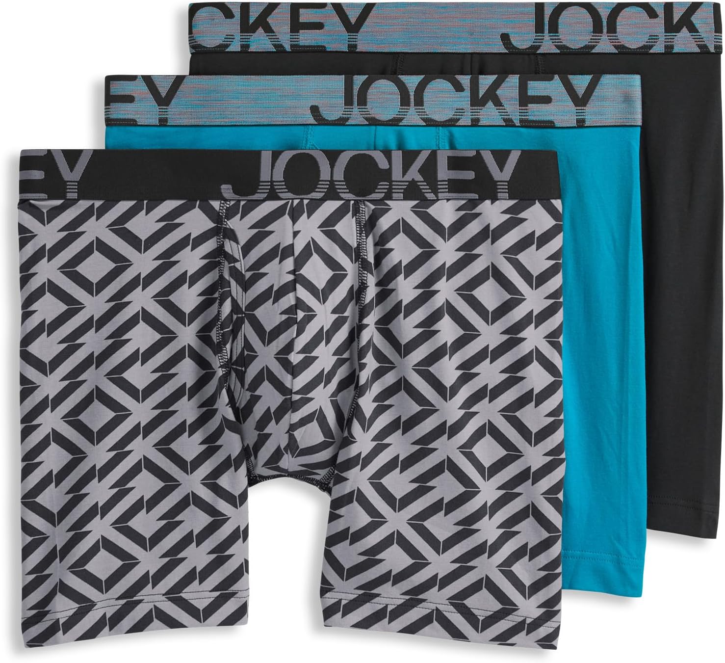 Jockey Men's Underwear ActiveStretch 7" Long Leg Boxer Brief - 3 Pack