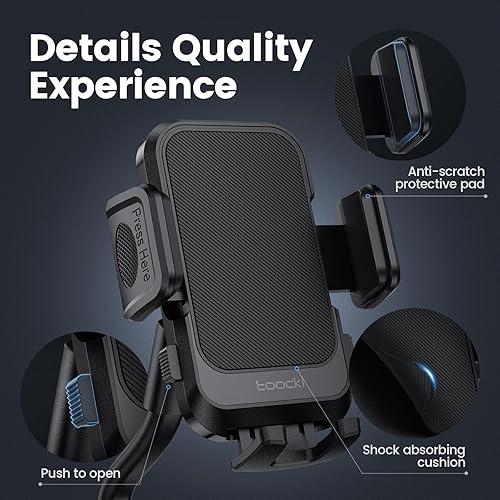 Miniatura 5 de toocki Soporte de teléfono para automóvil, soporte universal de cuello de cisne ajustable de 360 para teléfono celular, expansor para vehículos de