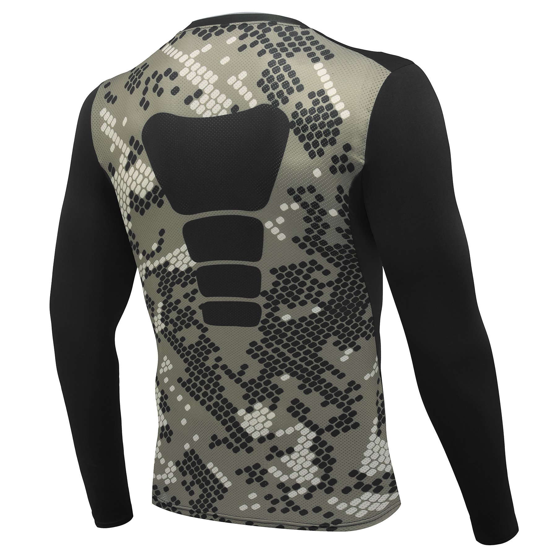 AMZSPORT Maglia Compressione Uomo Maglietta Termica Manica Lunga per Ciclismo Running