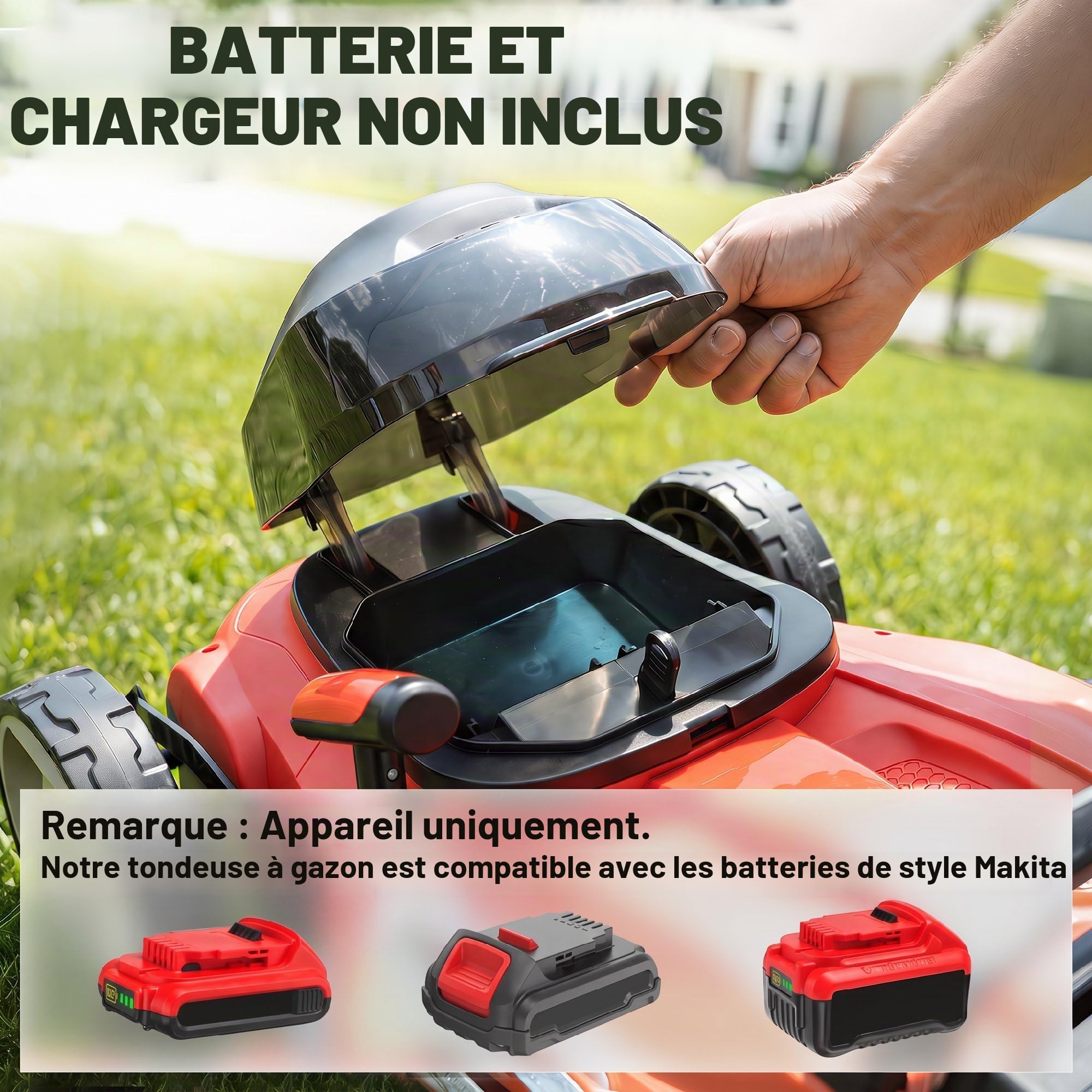 Outsunny Tondeuse électrique 800W 40cm Largeur de Coupe avec Sac 45L