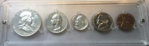 1952 P US Silver RARE In Plastic case and Gift Box Half Dollar, Quarter, Dime, Nickel, Penny Proof Set