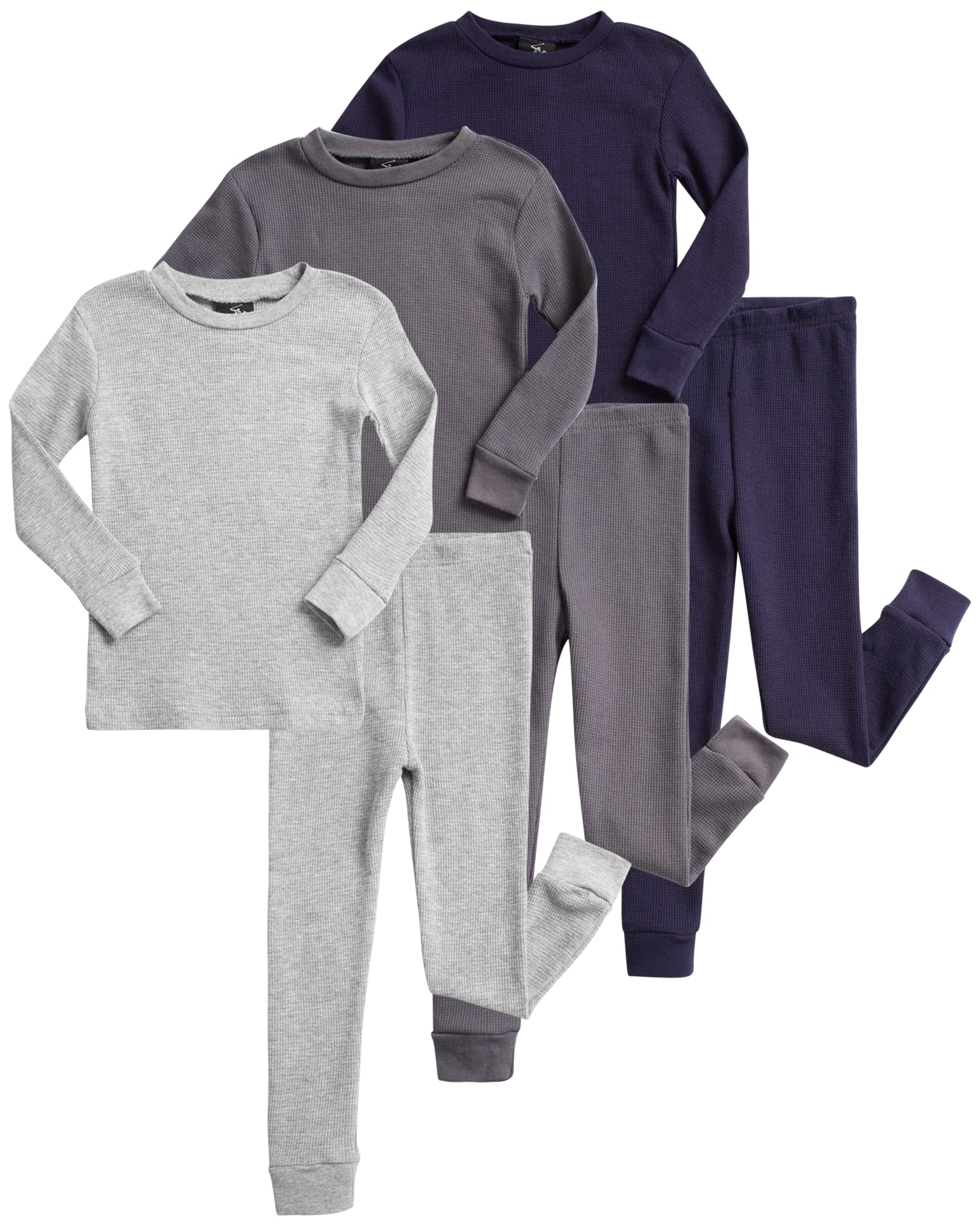 Baby Boys' Thermal Underwear - 6 Piece Waffle Knit Top and Long John Set