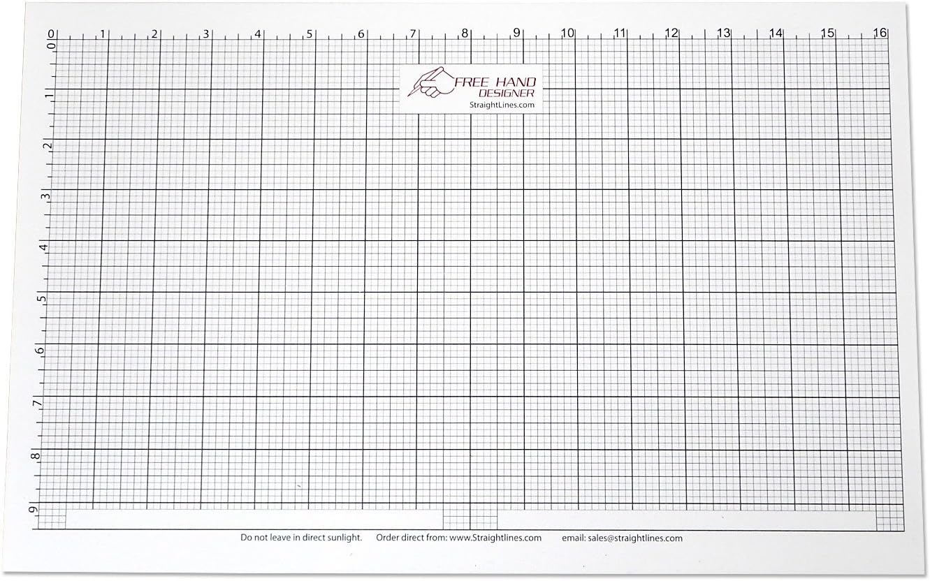 Ledger Size, 11” x 17” 'Freehand Designer' Sheet. Draw Perfect Straight Lines Templates. Grid Type Sheets for Scale Drawings