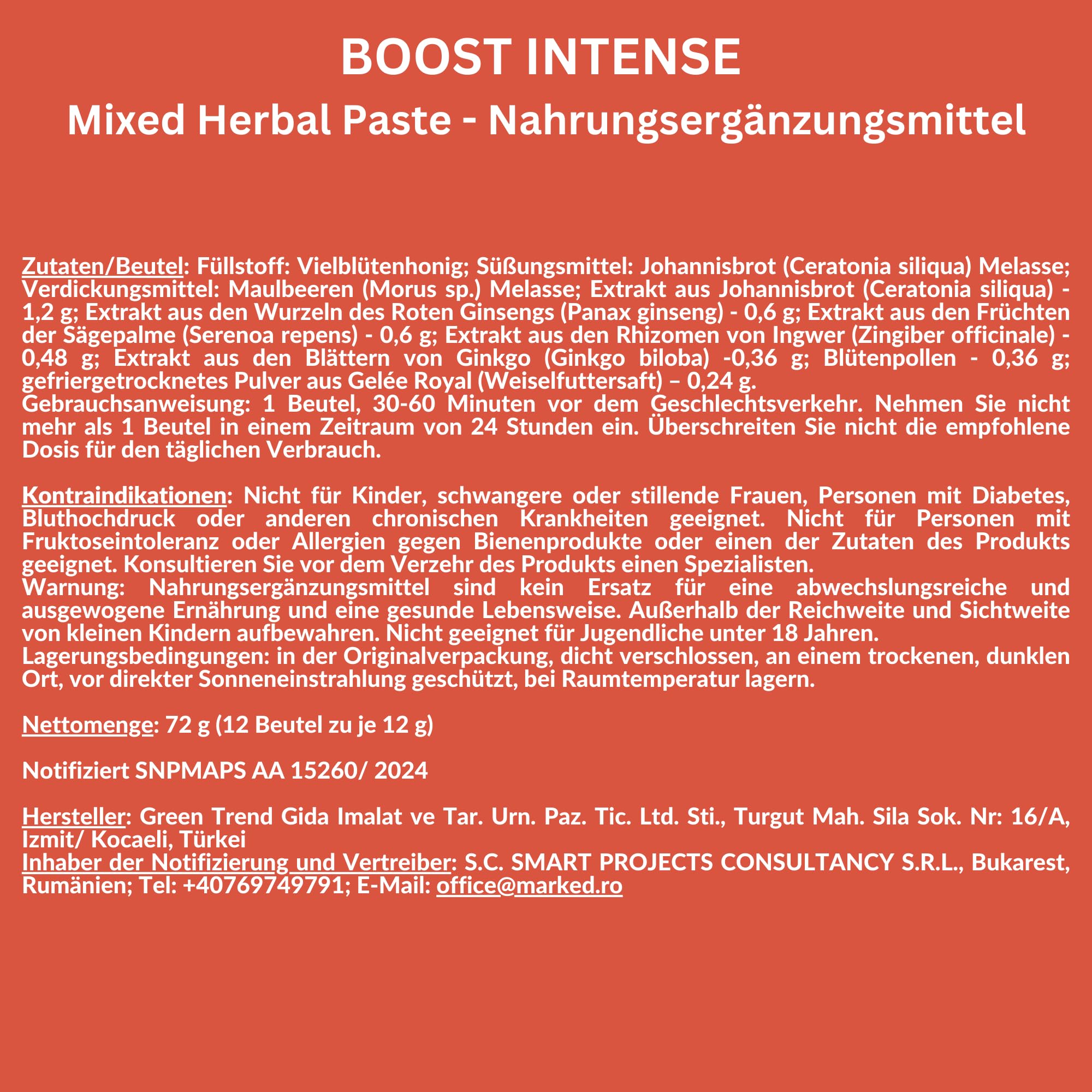 x 6 Beutel 12g – Präparat für Männer | Natürliches | Hochdosiert mit Ingwer und Ginseng