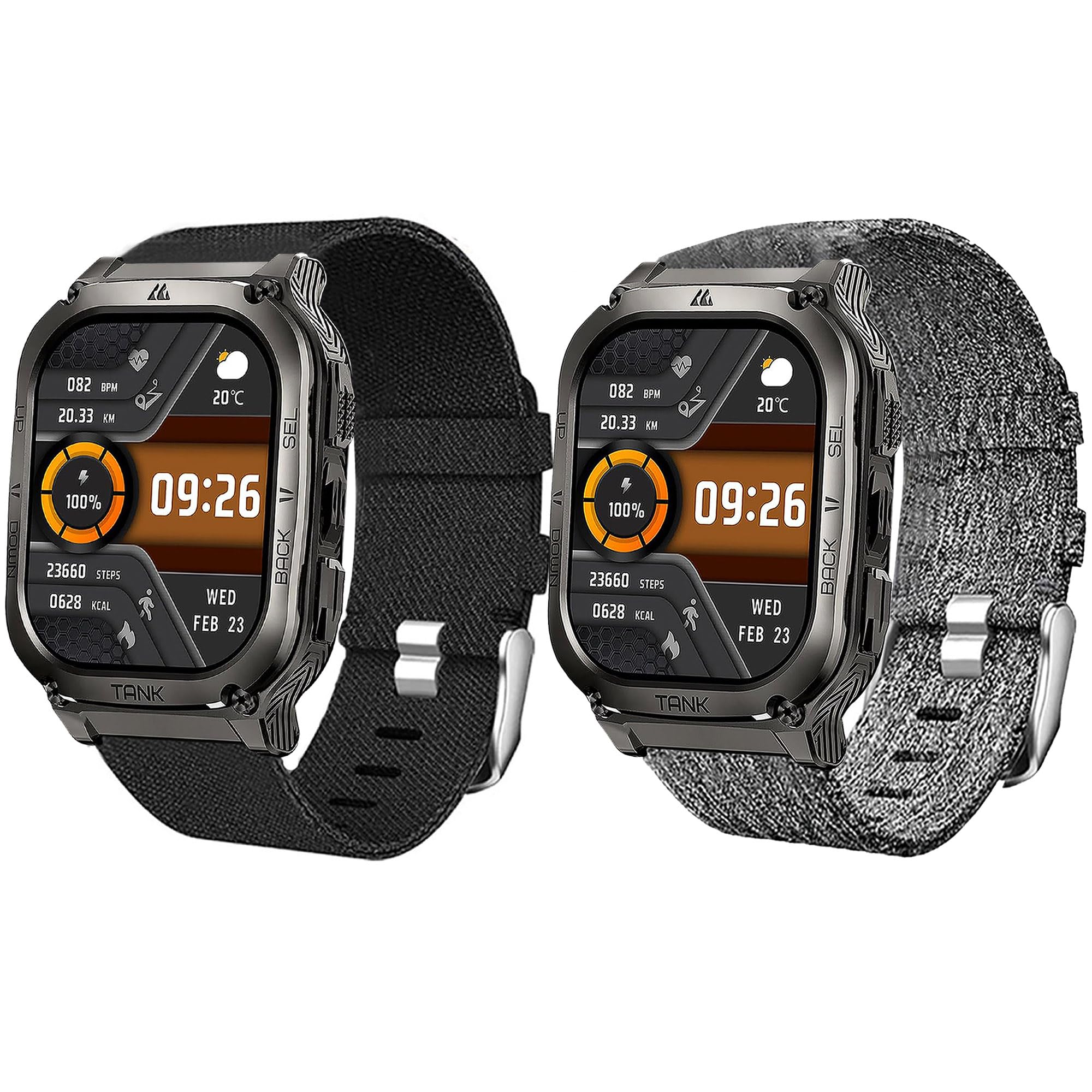 Compatible for AMAZTIM Smart Watch Bands, 22mm Breathable Nylon Woven Fabric Replacement Accessory Strap Compatible for AMAZTIM M2, M3, C20 Pro, T2, T3, Compatible with KOSPET Tank M2, M3, M3 Ultra, T2, T3, T3 Ultra Smart Watch, Compatible with WalkerFit M2, M6 Ultra, M2 Pro Smart Watch