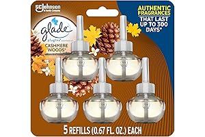 Glade PlugIns Air Freshener Refill, Cashmere Woods, 3.35 Fl Oz (Pack of 5)