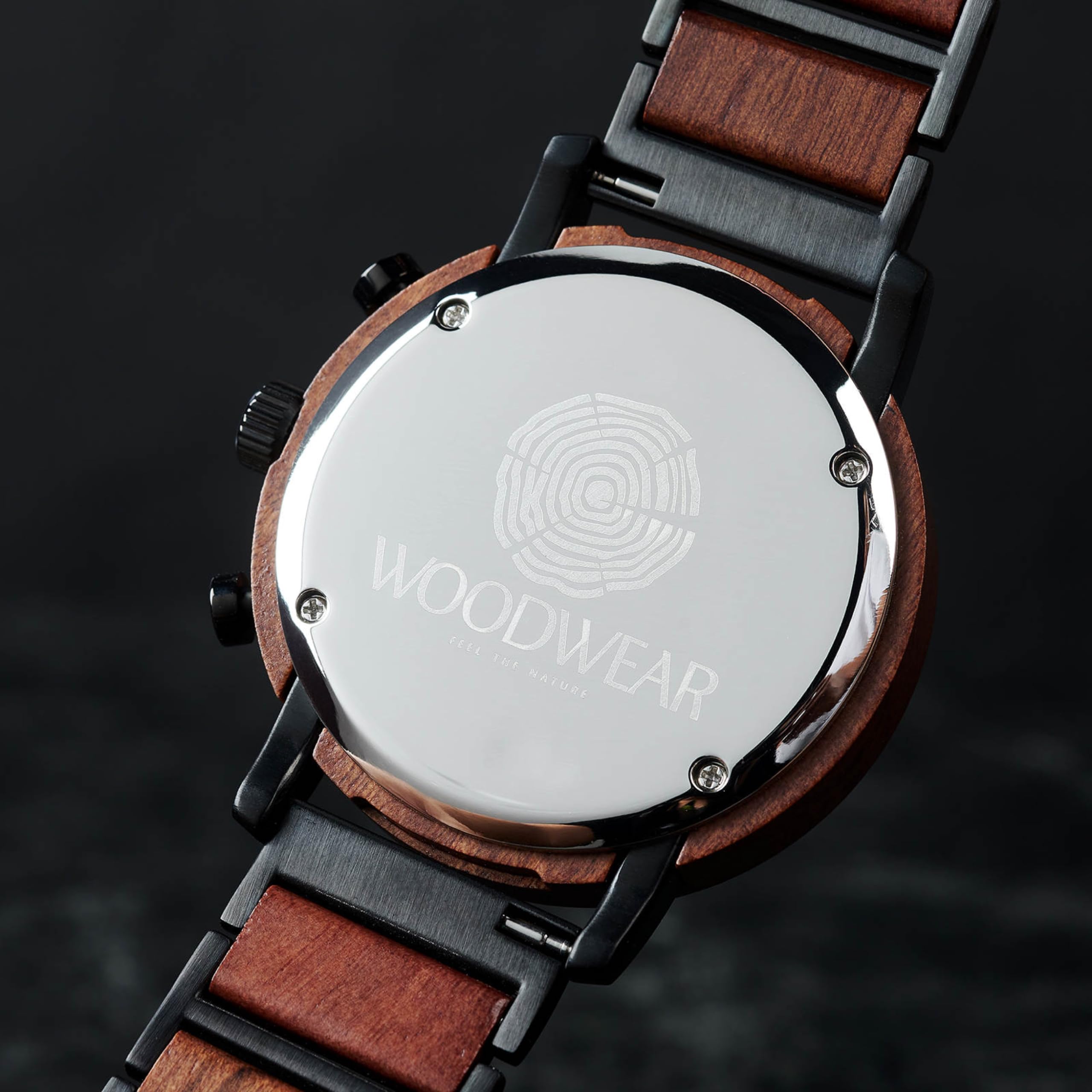woodwear Holzarmbanduhr Herrenuhr Unisex Lichtblick Nachtschwärmer