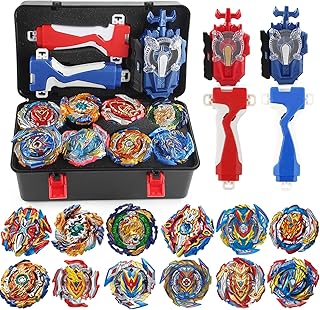 12 Piece bey Battling Burst Gyros Tops 2 Sparking Launcher with 1 Portable Storage Box Set Burst quadrive BayBlades pro Series Set for Kids Children.