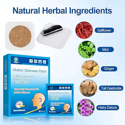 Miniatura 9 de KONGDY 50 parches para mareo por movimiento para niños y adultos, parches marinos para crucero con parches impermeables y no somnolientos, parches