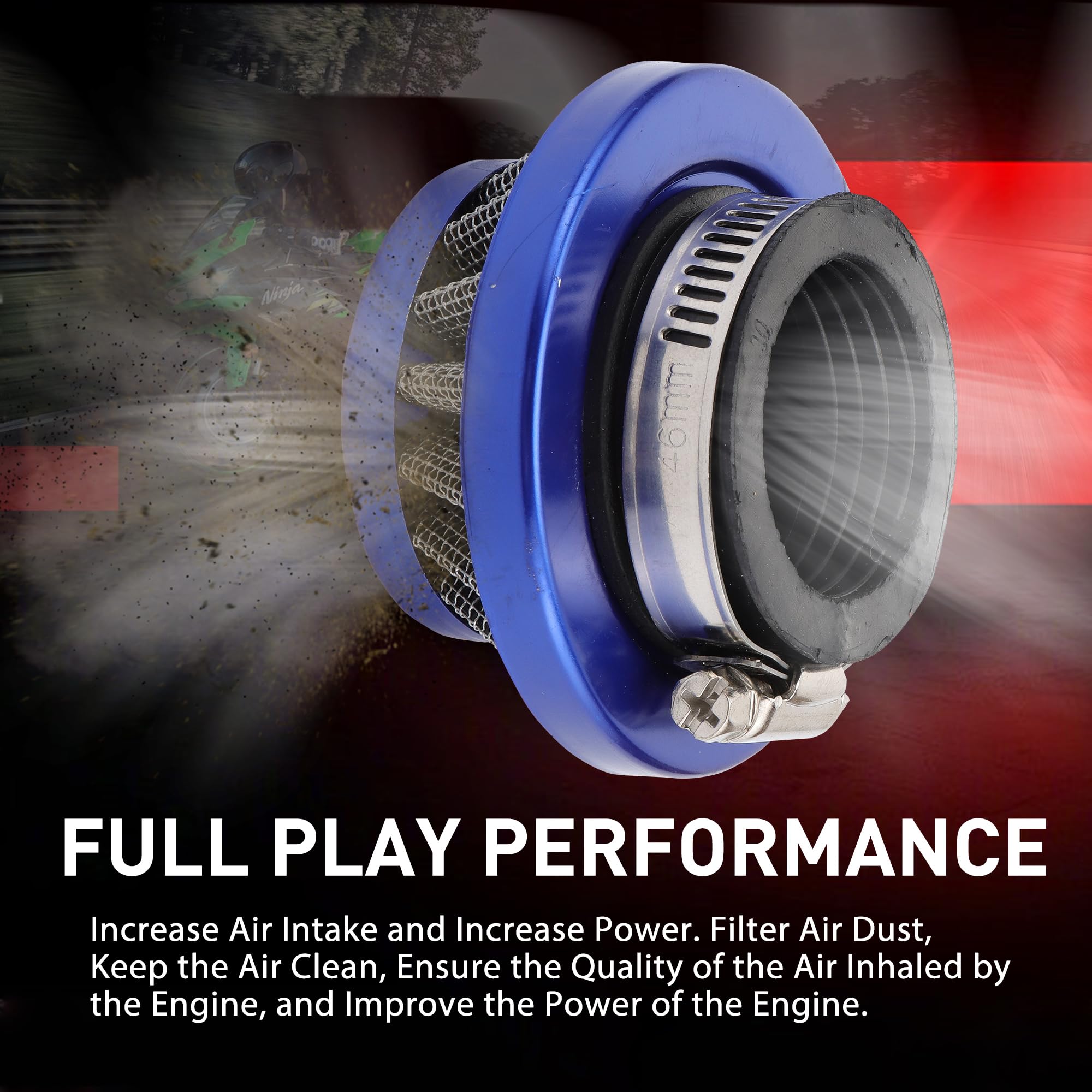 Luftfilter Powerfilter 38mm In Blau – Universell Einsetzbar Für Auto & Motorrad
