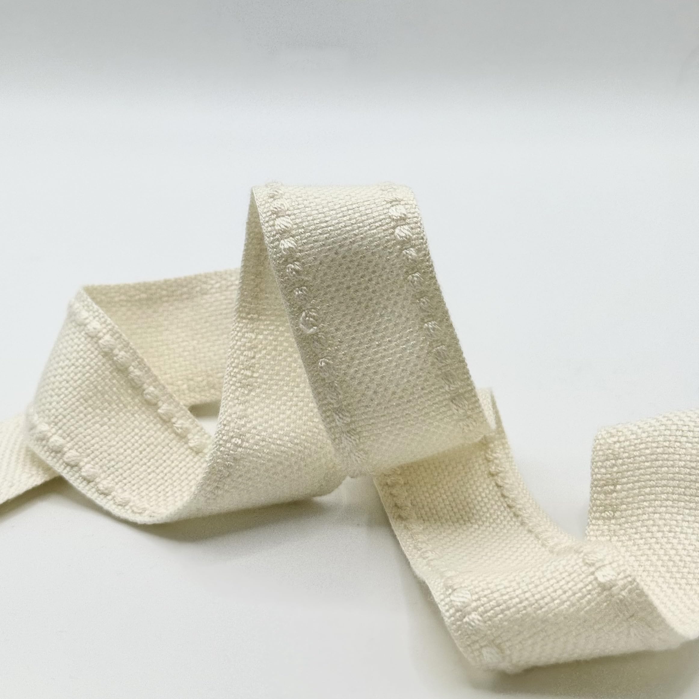 3CM Woven Braid Cream ON 25M Card