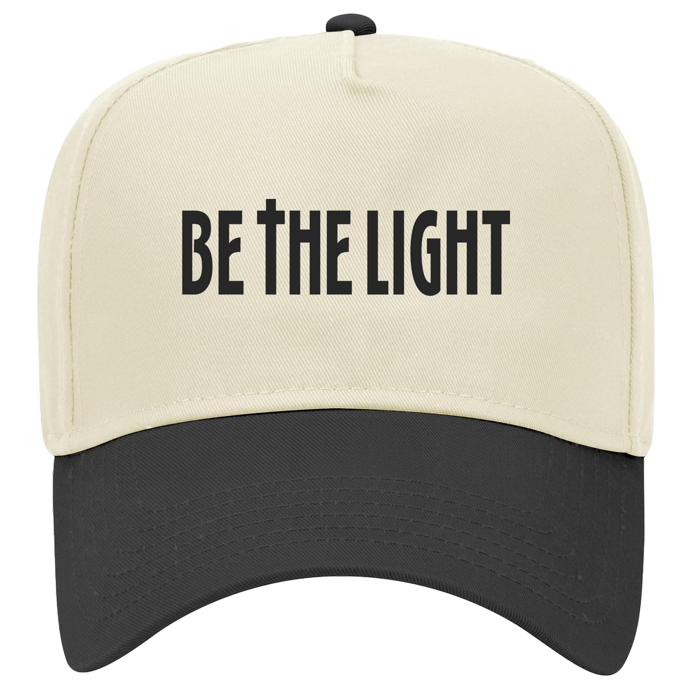 Trenz Shirt Company Embroidered Christian Otto Caps 5 Panel Mid Profile Designs Natural/Black-be the Light