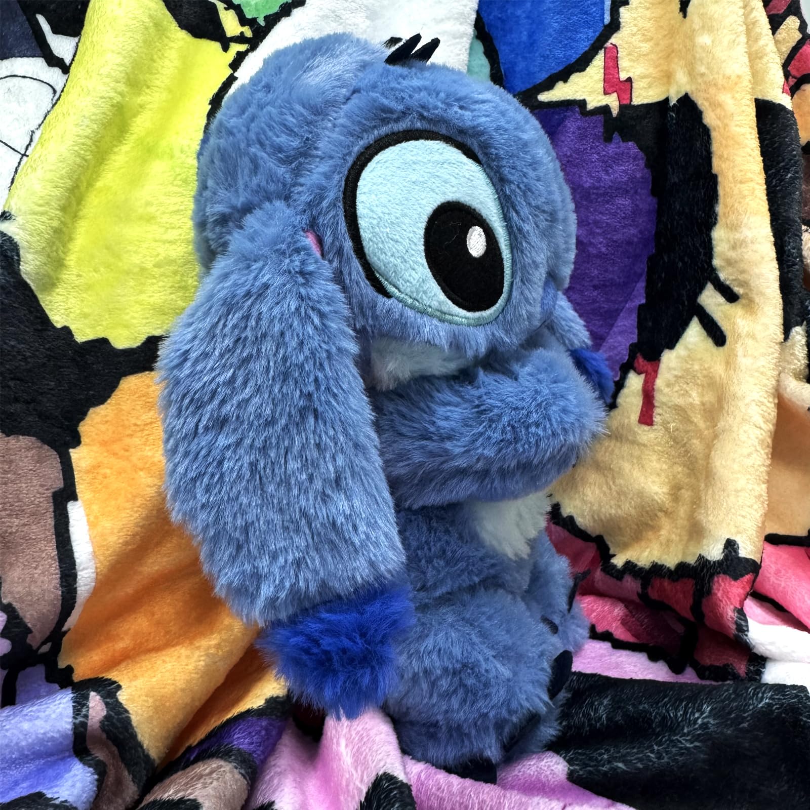 Ubephant Stitch Que Respira, Stitch Peluche, 28cm Stich Muñeco Stich Que Respiras para Dormir Cartoon Peluche Que Respiras Anime con Música Luces Anime Regalo de Cumpleaños para Niños