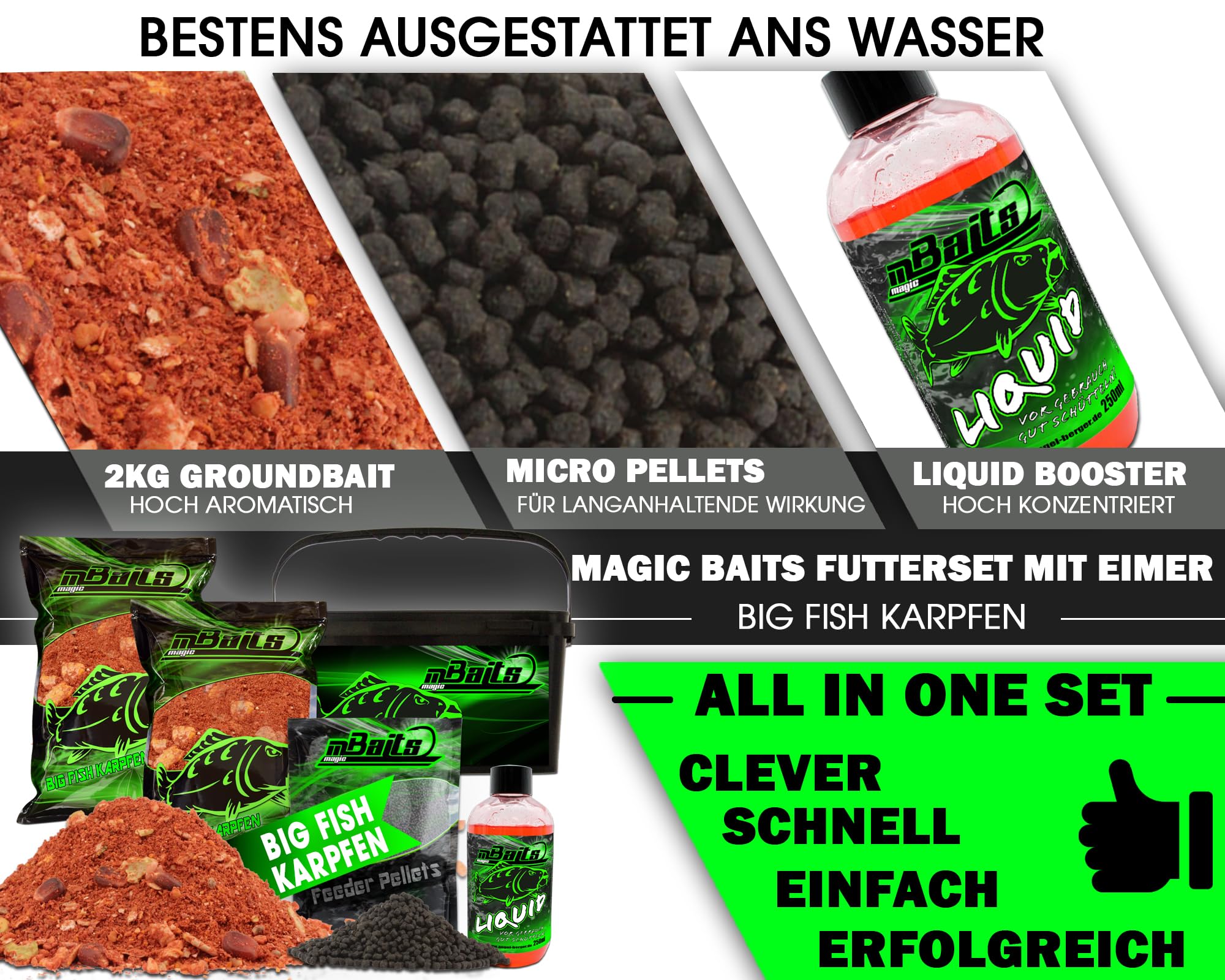 Angel-Berger Pelle à Nourriture Magic Baits – Large, 31x7,5 Cm, Filetage Métallique, Sans Trous, Pour Bouillettes Et Granulés