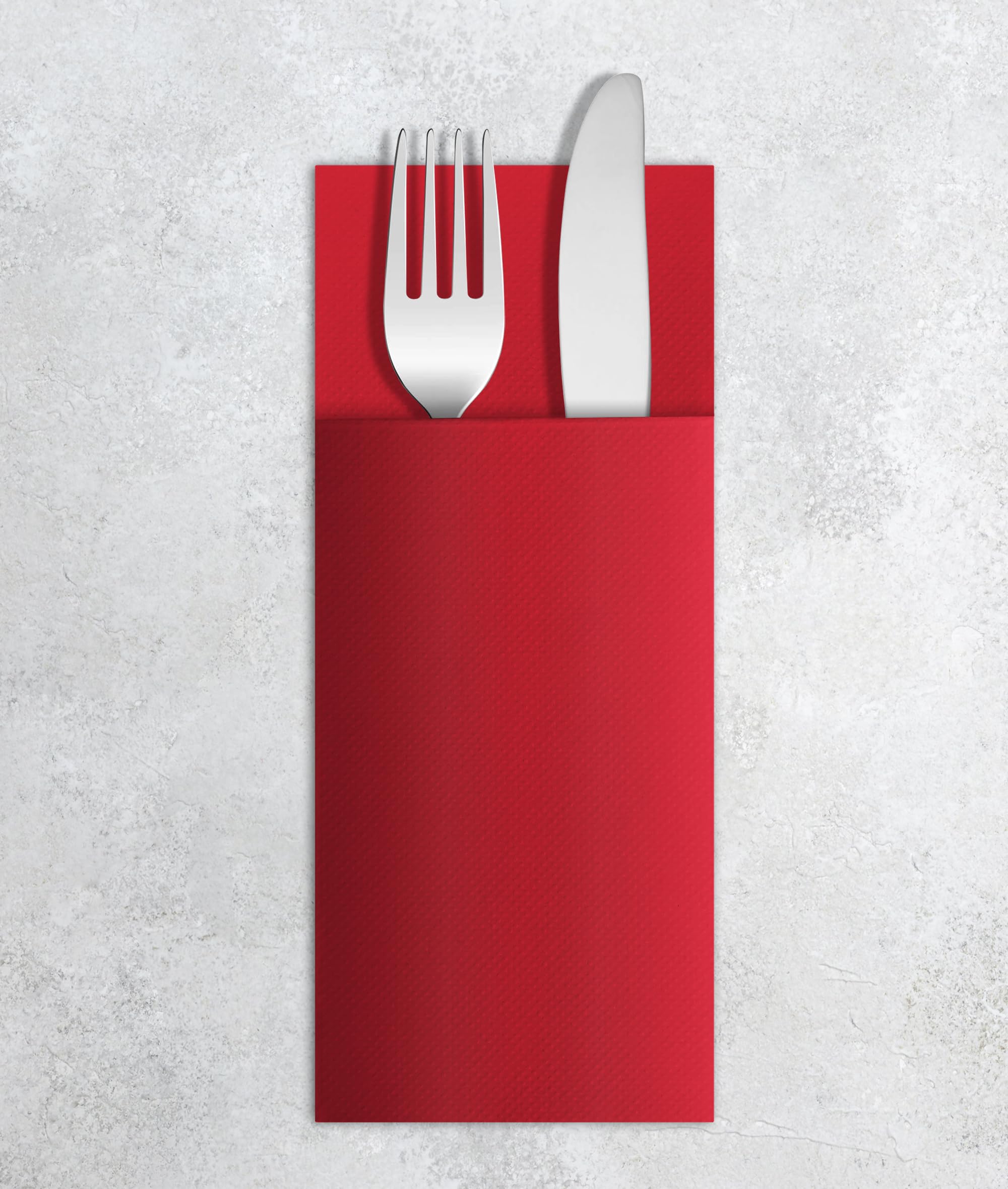 VelaHub Airlaid 50 Besteckservietten, Hochwertige, Einwegserviette, 39X40 cm, Rot