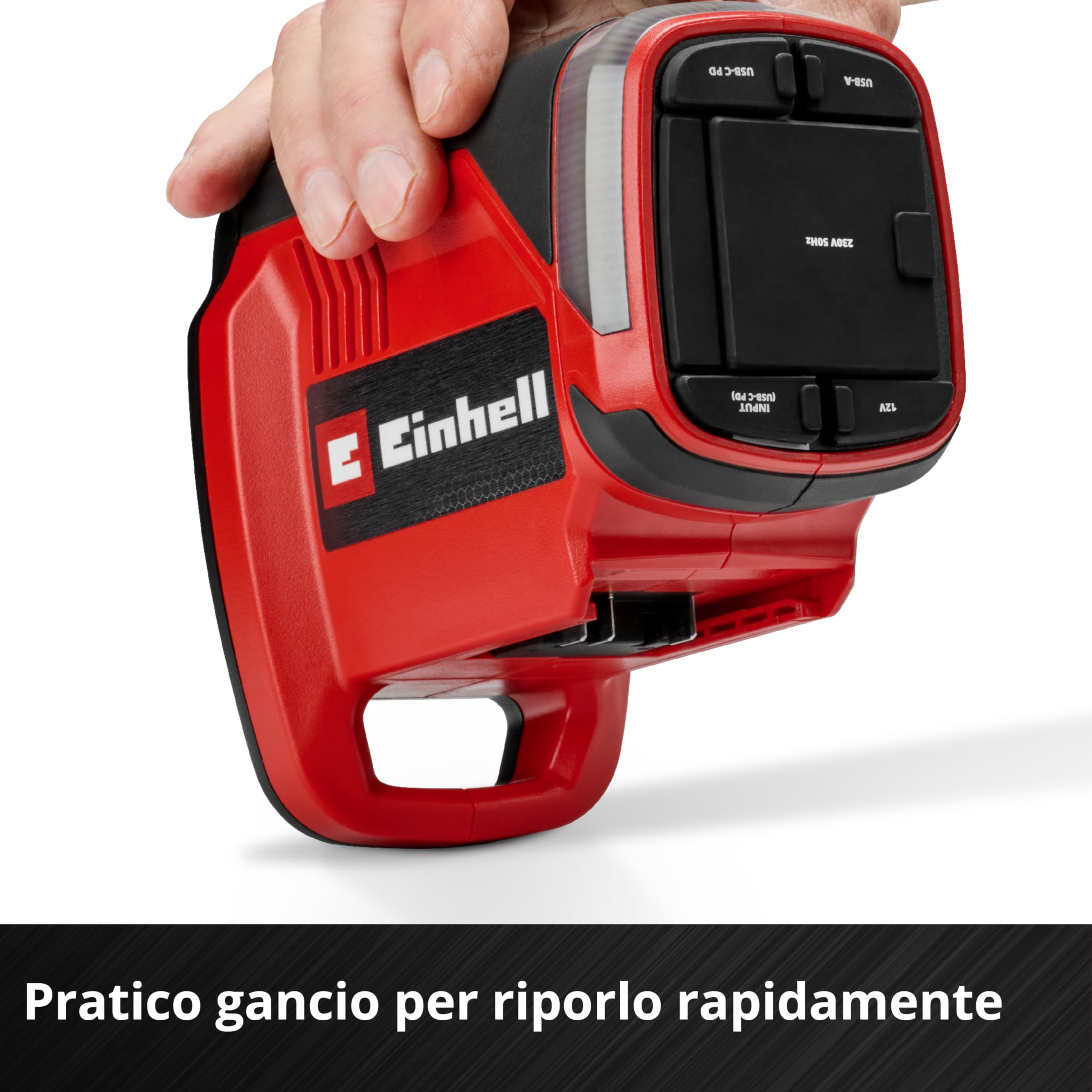 Einhell Stazione di alimentazione a batteria TE-ES 18/150/1 Li-C-Solo Power X-Change (18 V, inverter, collegamento 230 V e 12 V, collegamento USB-A e USB-C-PD, funzione di ricarica, senza batteria)